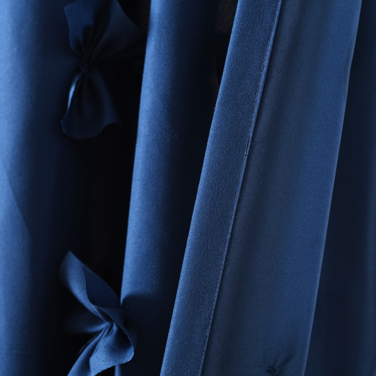 Navy Sheer Polyester Rod Pocket Window Curtain Panel 54"W x 63"L