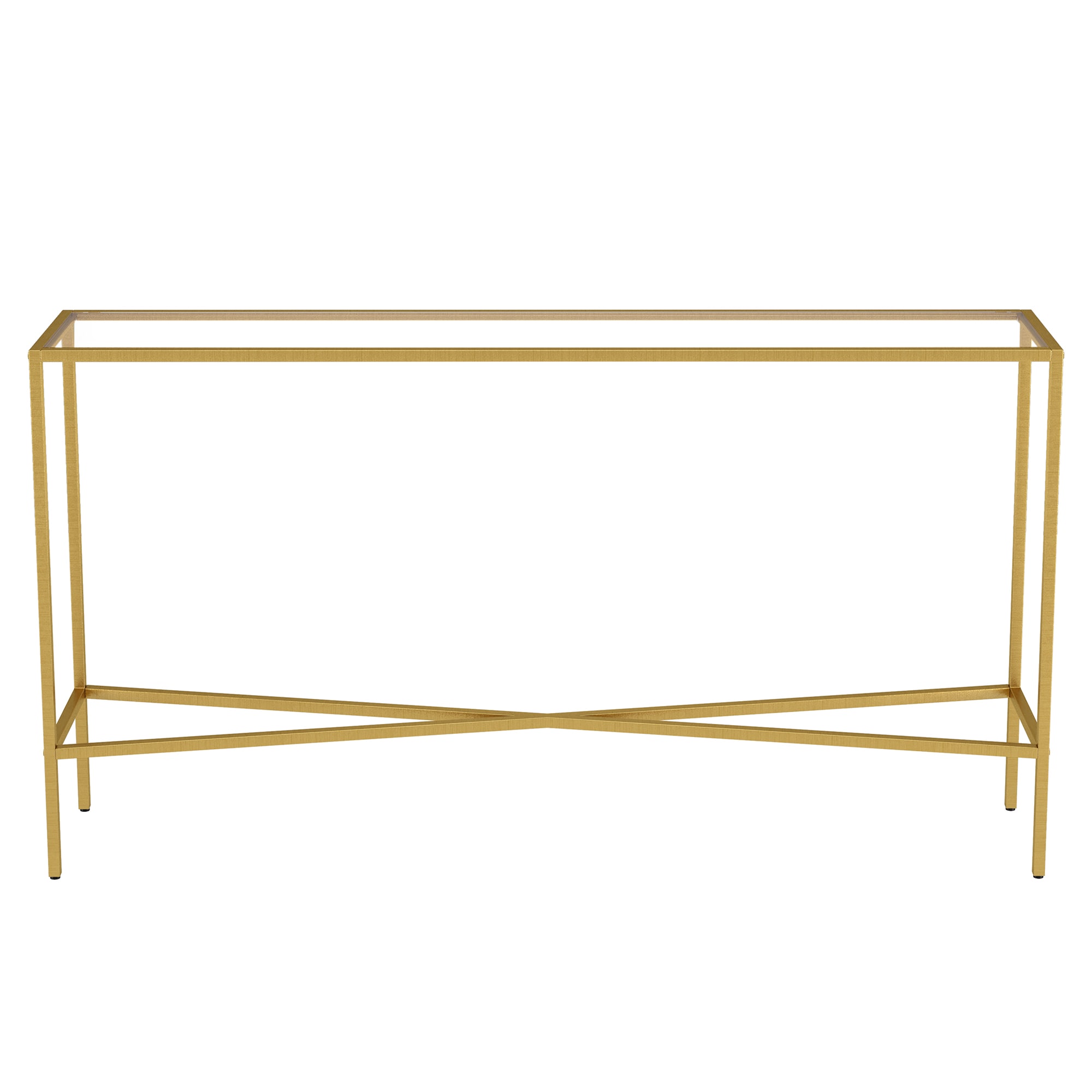 Henley Brass and Glass 55" Industrial Console Table with Storage