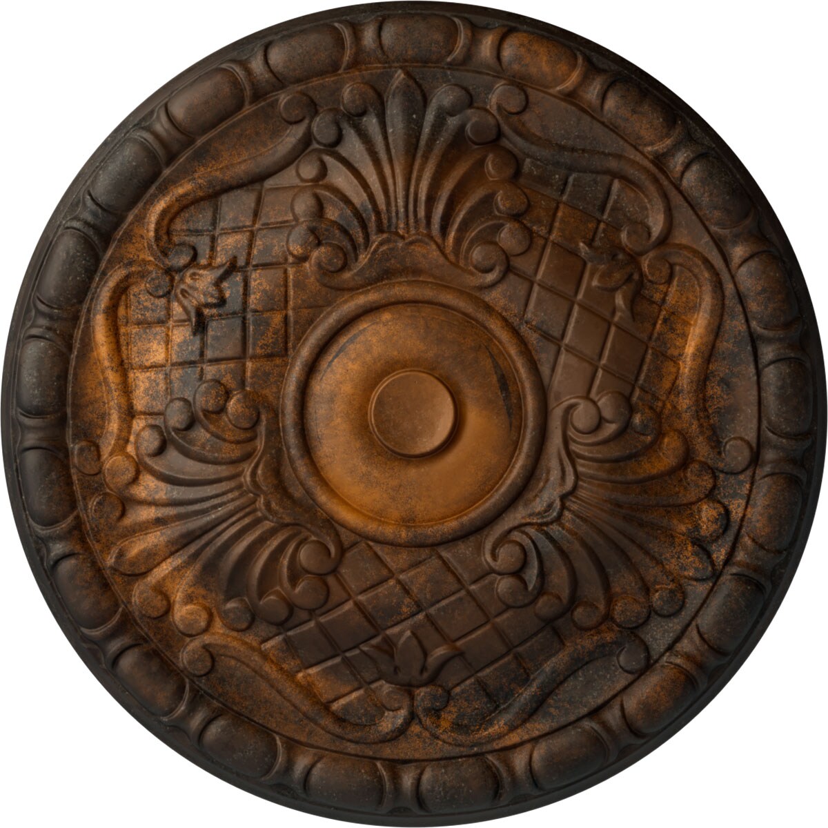 Ekena Millwork CM16AMRUS Amelia 15.75-in W x 15.75-in L Painted Rust Polyurethane Whole Ceiling Medallion