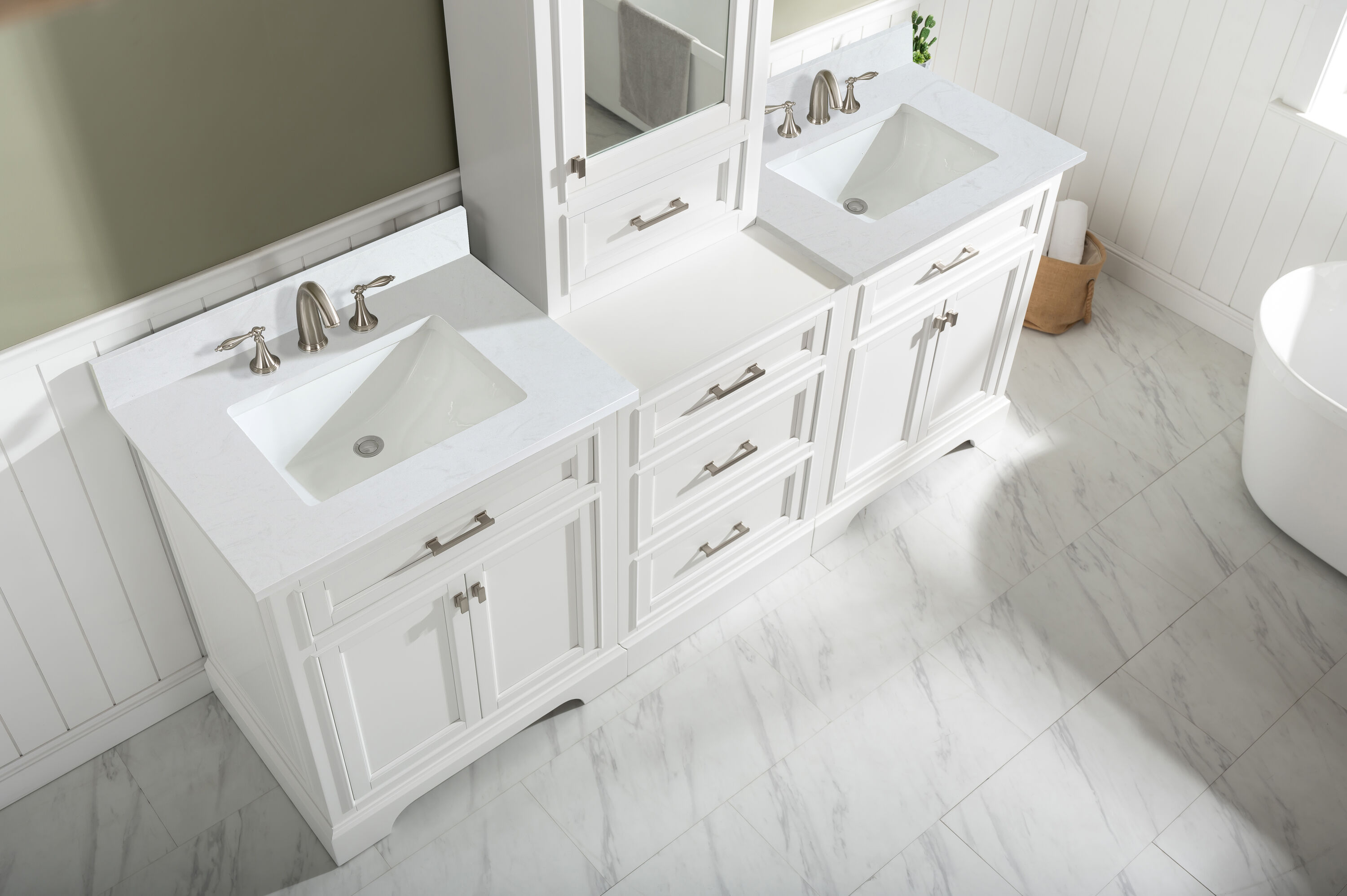 Design Element ML-96MC-WT Bath-Vanity-Combo - View #5