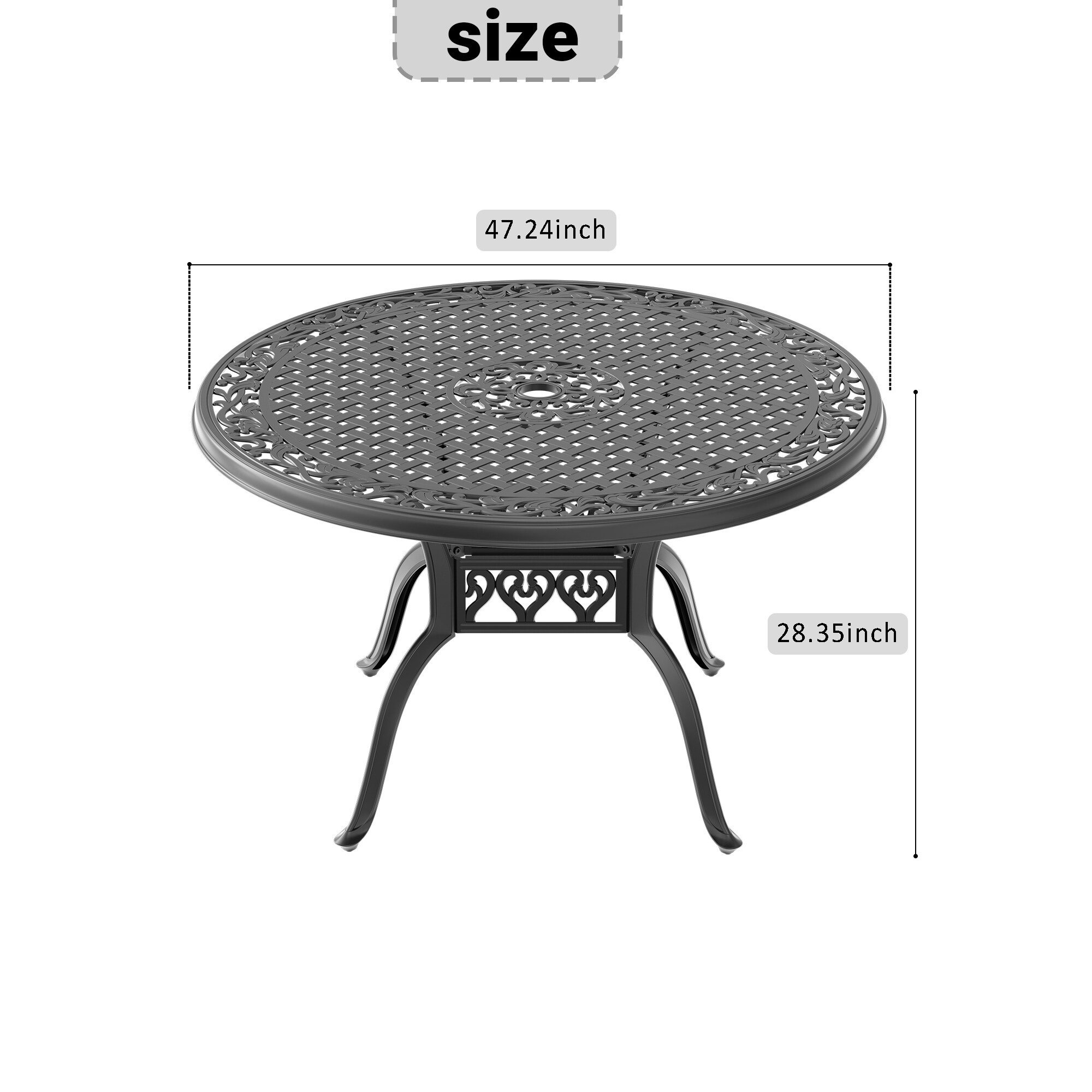 Kahomvis NICE-QP1092-012 Patio-Tables - View #3