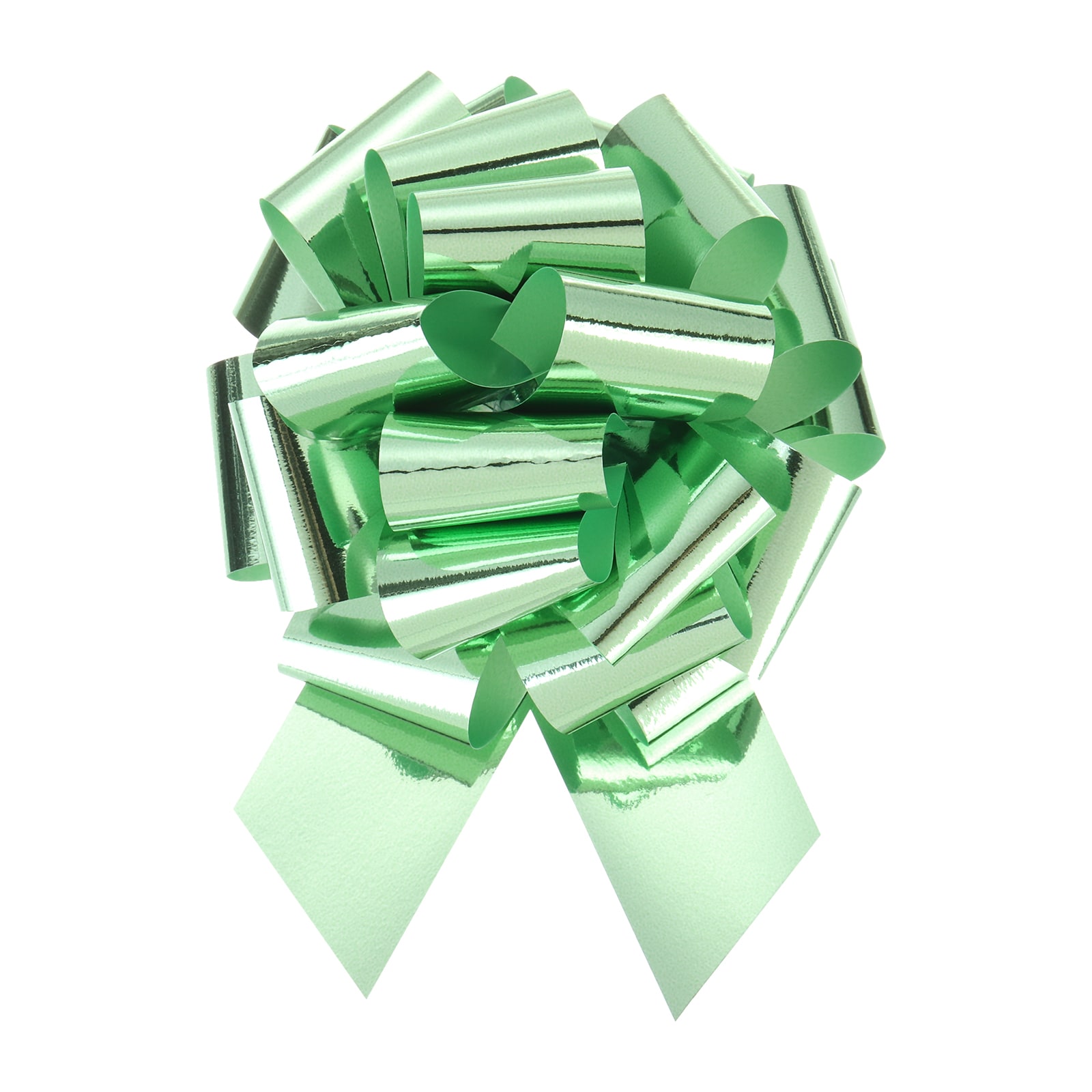 Unique Bargains 10pcs 4 Inch Metallic Large Big Pull Bow Gift Wrapping Bow Ribbon for Wedding Car Baskets Presents Christmas Bow Light Green