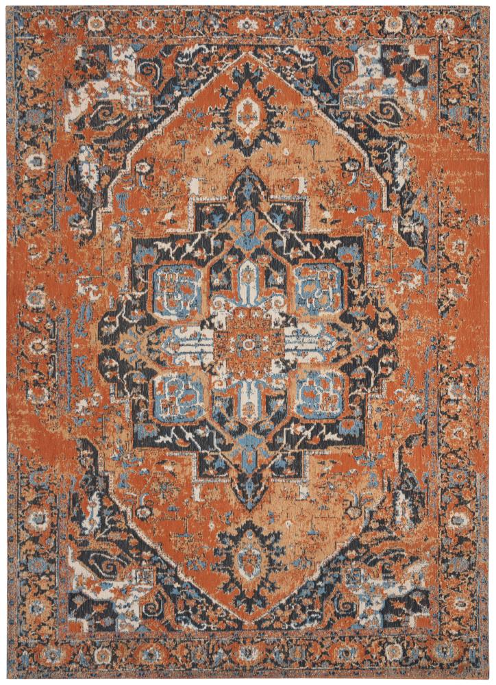 Safavieh CLV111P-5 Classic Vintage Stion 5 x 8 (ft) Loomed Polyester Orange/Navy Rectangular Indoor Distressed/Overdyed Vintage Area rug