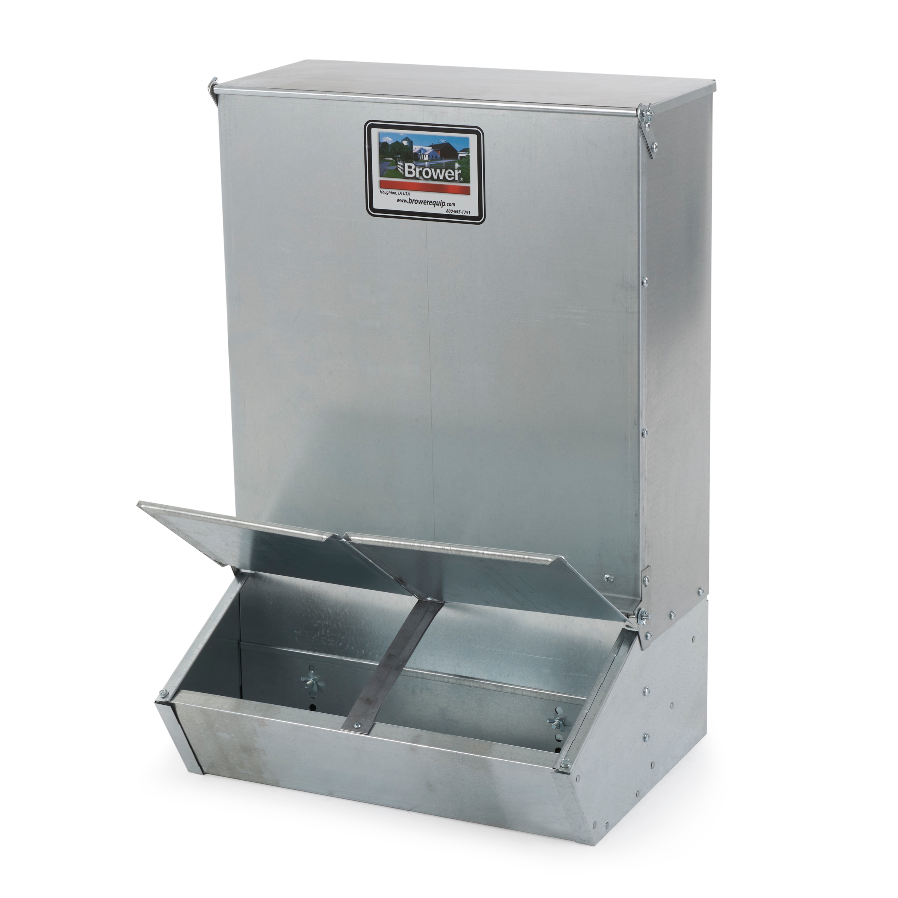 Brower  22H 2 Door Hog Supplement Feeder for Livestock 3.7 Bushels Feeds 8 Hogs