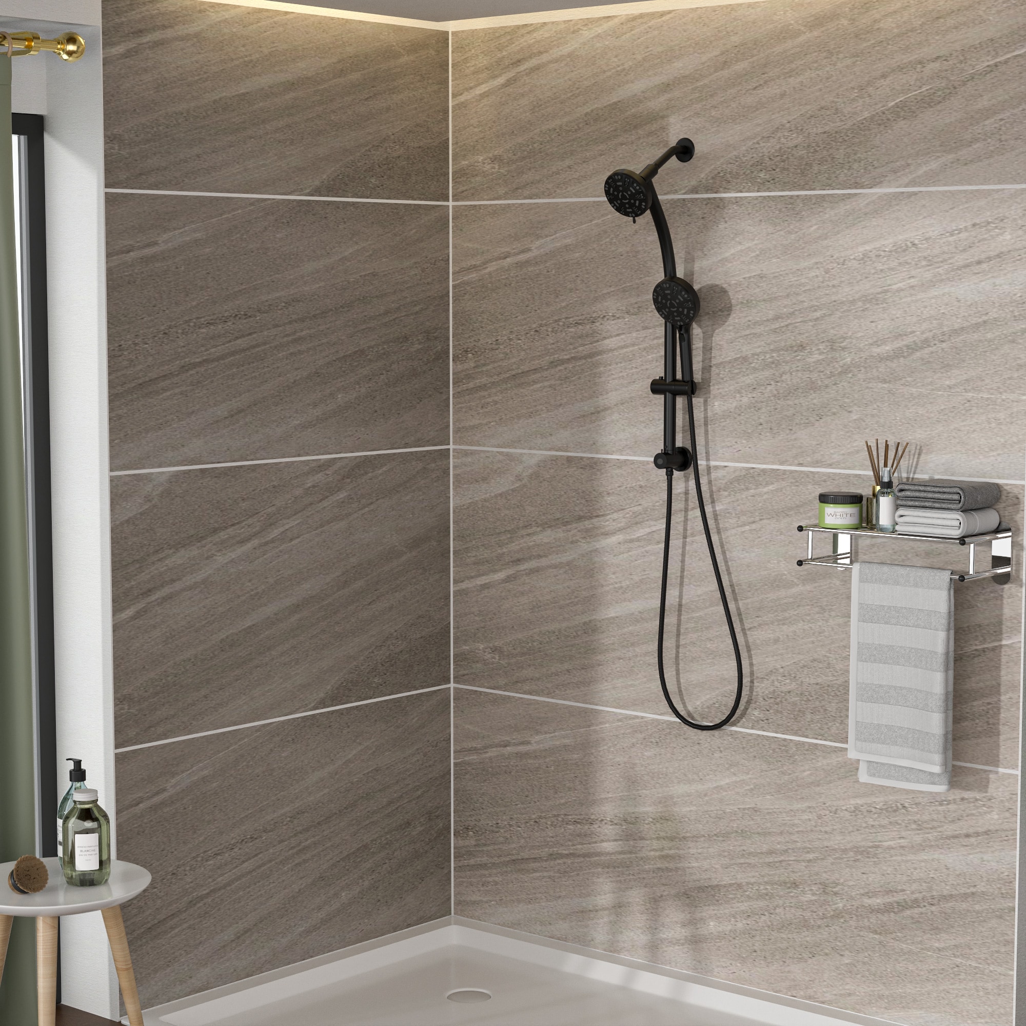 Clihome CL-007MB-SL Showerhead-Bar-Panels - View #3