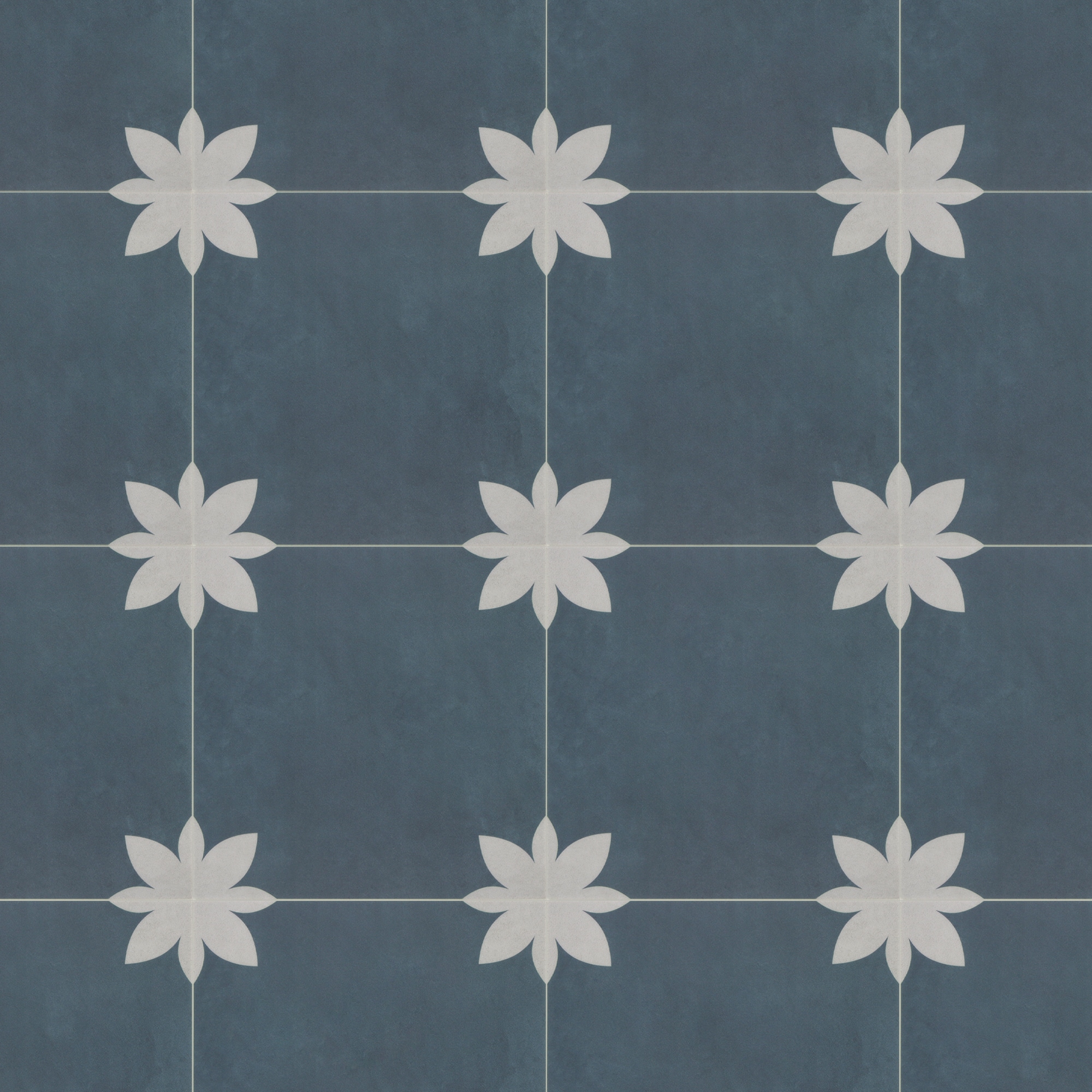 SUNWINGS PSFT-FBLU-16 Blue Blue Patterned look 12-mil x 9-in W x 9-in L Groutable Waterproof and Water Resistant Peel and stick Luxury Vinyl Tile Flooring ( 9.12-sq ft Carton )