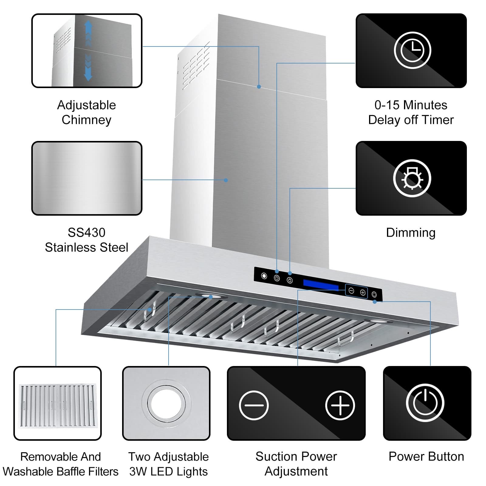 DIVAN DMP01-30 Wall-Mounted-Range-Hoods - View #8
