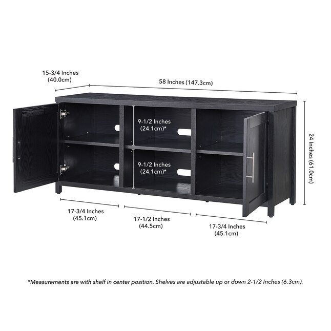 Hailey Home Strahm Transitional Black Grain Tv Stand (Accommodates TVs ...