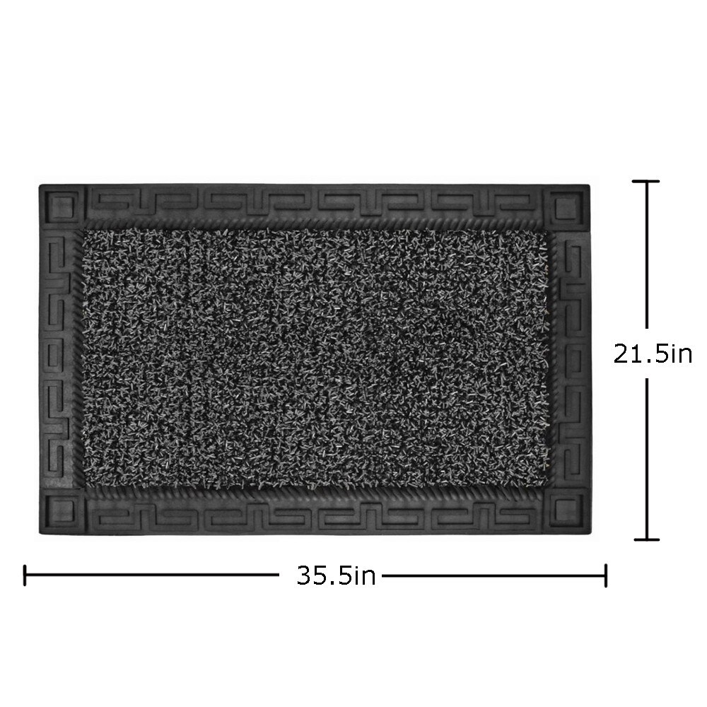 GrassWorx 2-ft x 3-ft Flint Rectangular Outdoor Door Mat in the Mats  department at