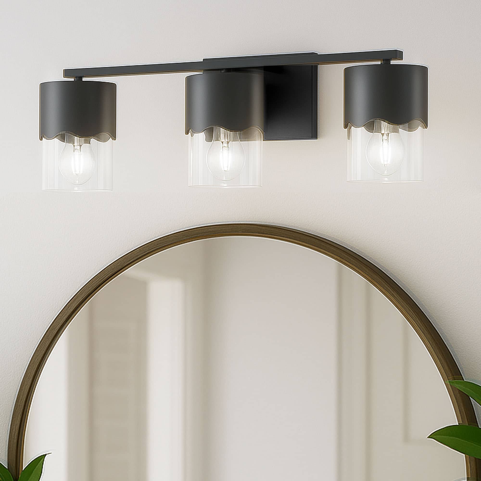Maxax Luminous Essence 24-in 3 Light Matte Black Modern/contemporary Vanity light