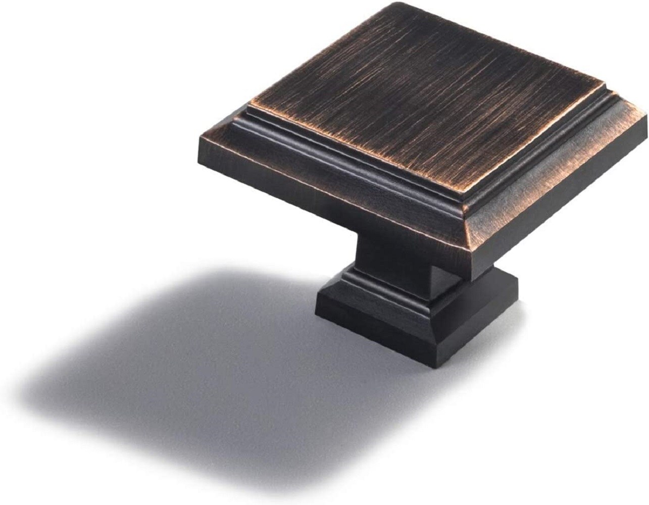 Miaokesen 002ORB-DK-6PCS 1-3/16-in Oil Rubbered Bronze Square Modern Cabinet Knob 6 -Pack