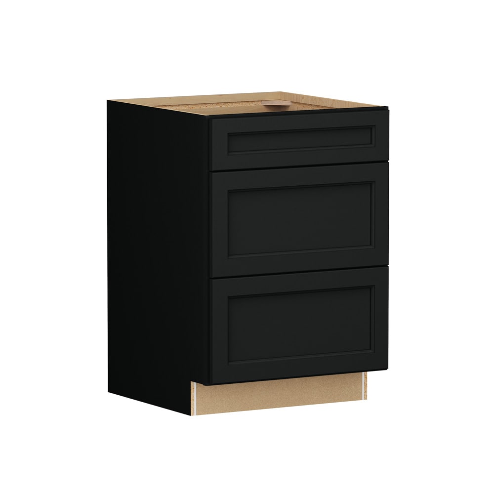 Shenandoah Glasson 27-in W x 34.5-in H x 24-in D Black Painted Drawer Base Fully Assembled Cabinet Recessed Panel Transitional