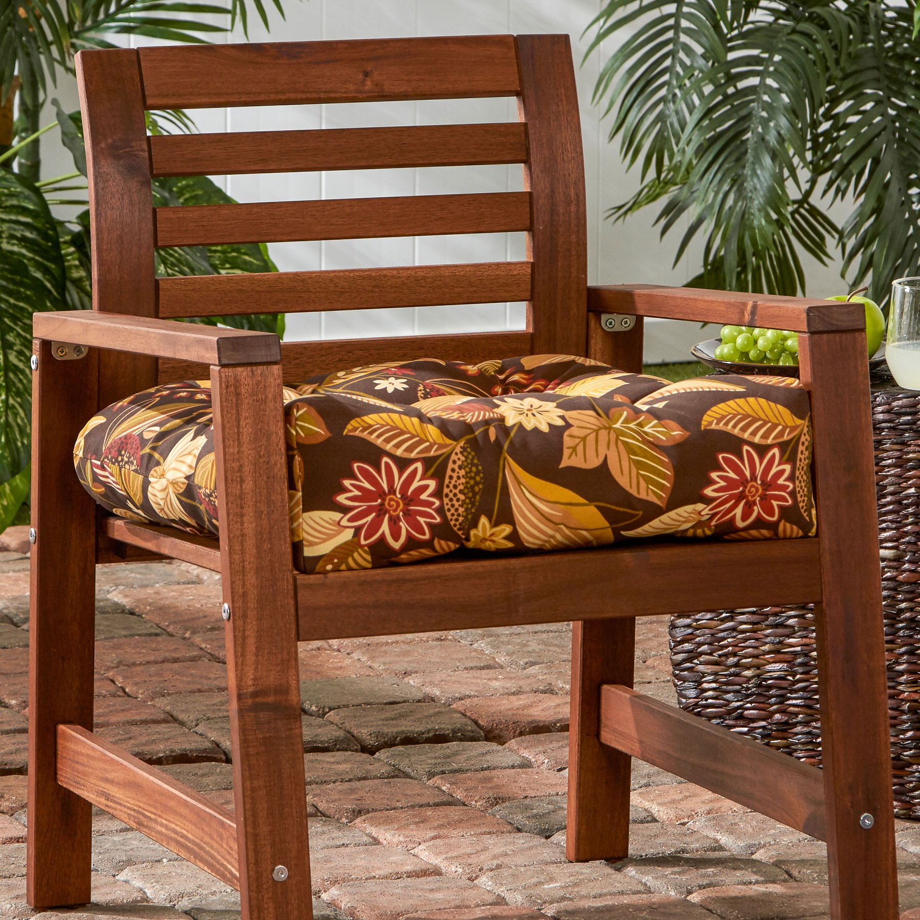 Greendale Home Fashions OC4800-TIMB FLORAL Patio-Furniture-Cushions - View #7