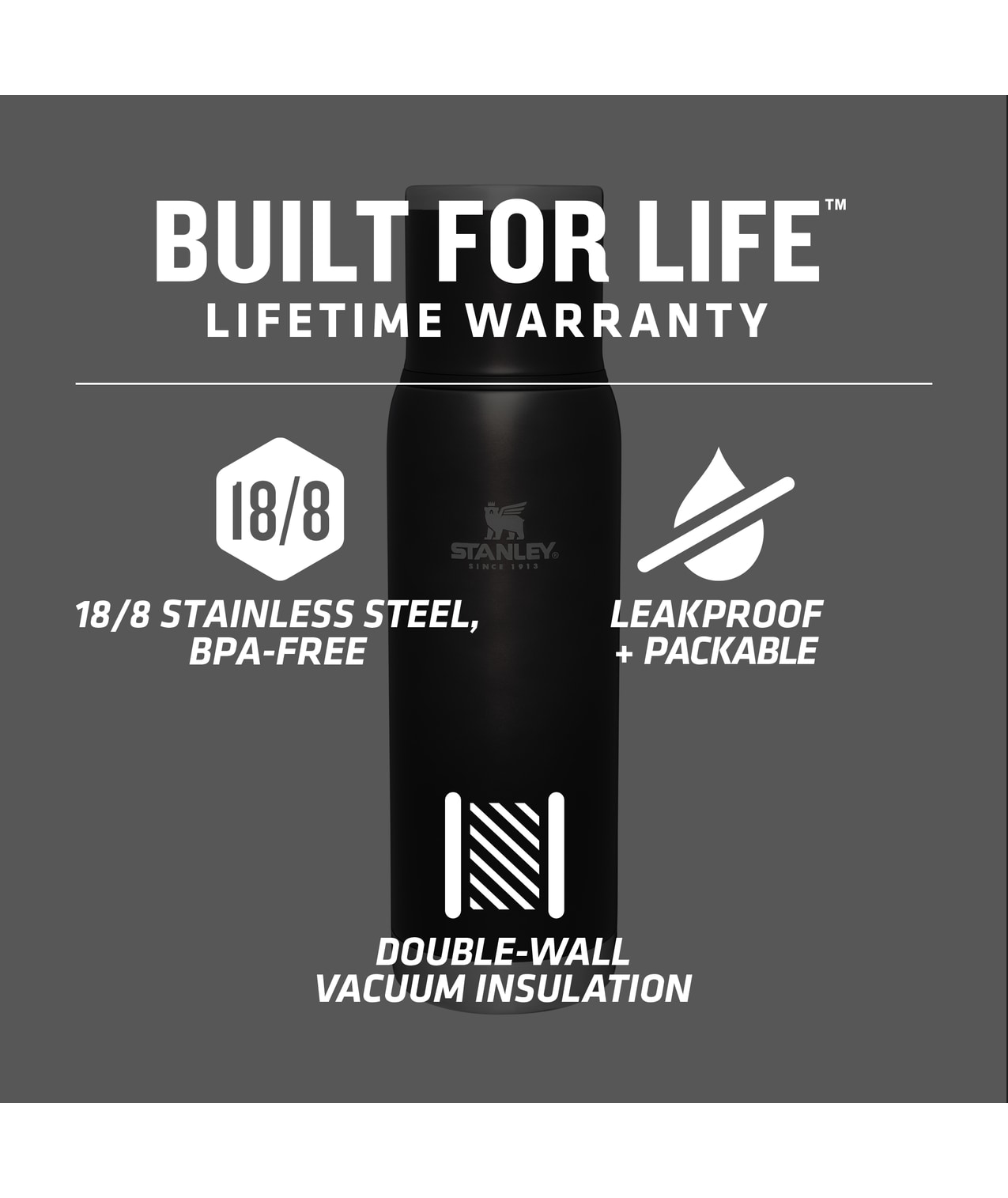 Stanley 1.1-Quart Stainless Steel Insulated Water Bottle