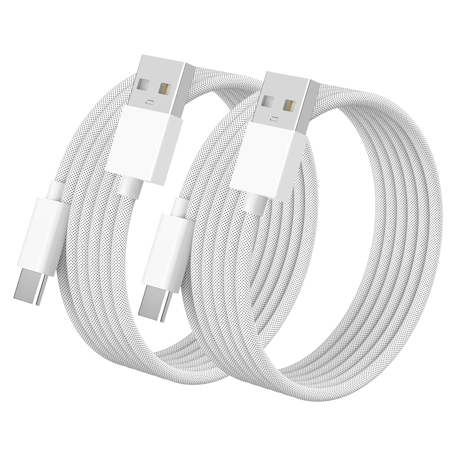 Etokfoks  6 ft 60W USB A to USB C Cord Nylon Braided Fast Charging and Data Sync Cable for iPhone 16 15 iPad 2 Pack