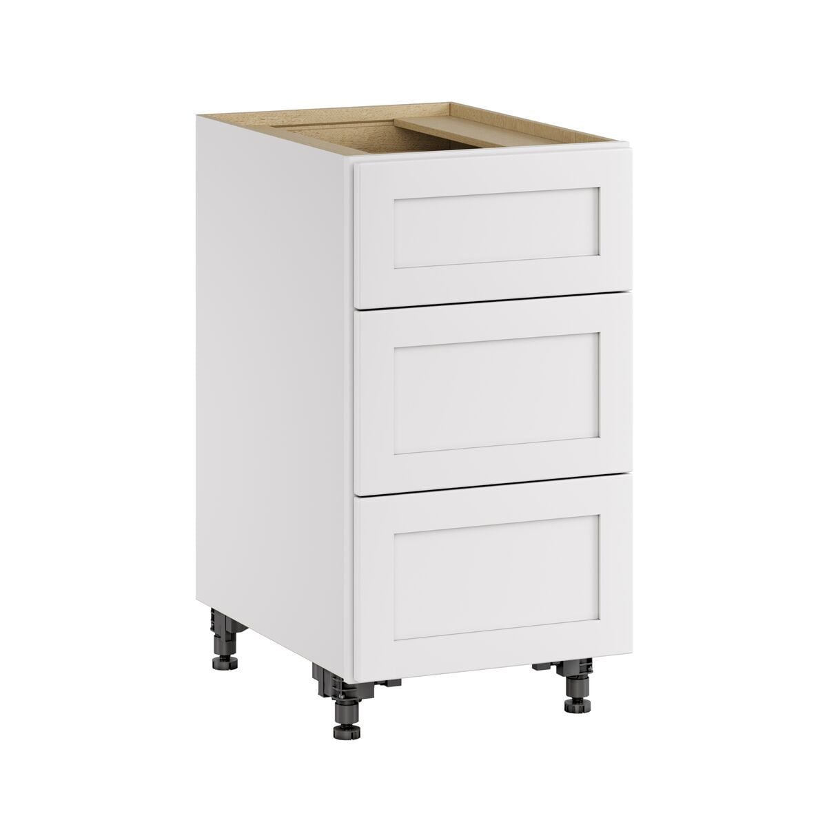 Whalen CLICK-IT LWSCLICK-16 Enfield 18-in W x 34.5-in H x 24-in D Classic White Birch 3 -Drawers Drawer Base Ready to assemble Plywood Cabinet (Raised Panel