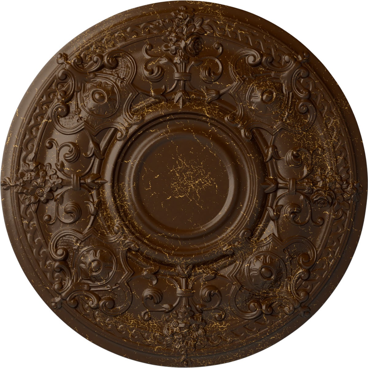 Ekena Millwork CM28OSRBC Oslo 28.125-in W x 28.125-in L Root Beer Crackle Polyurethane Ceiling Medallion