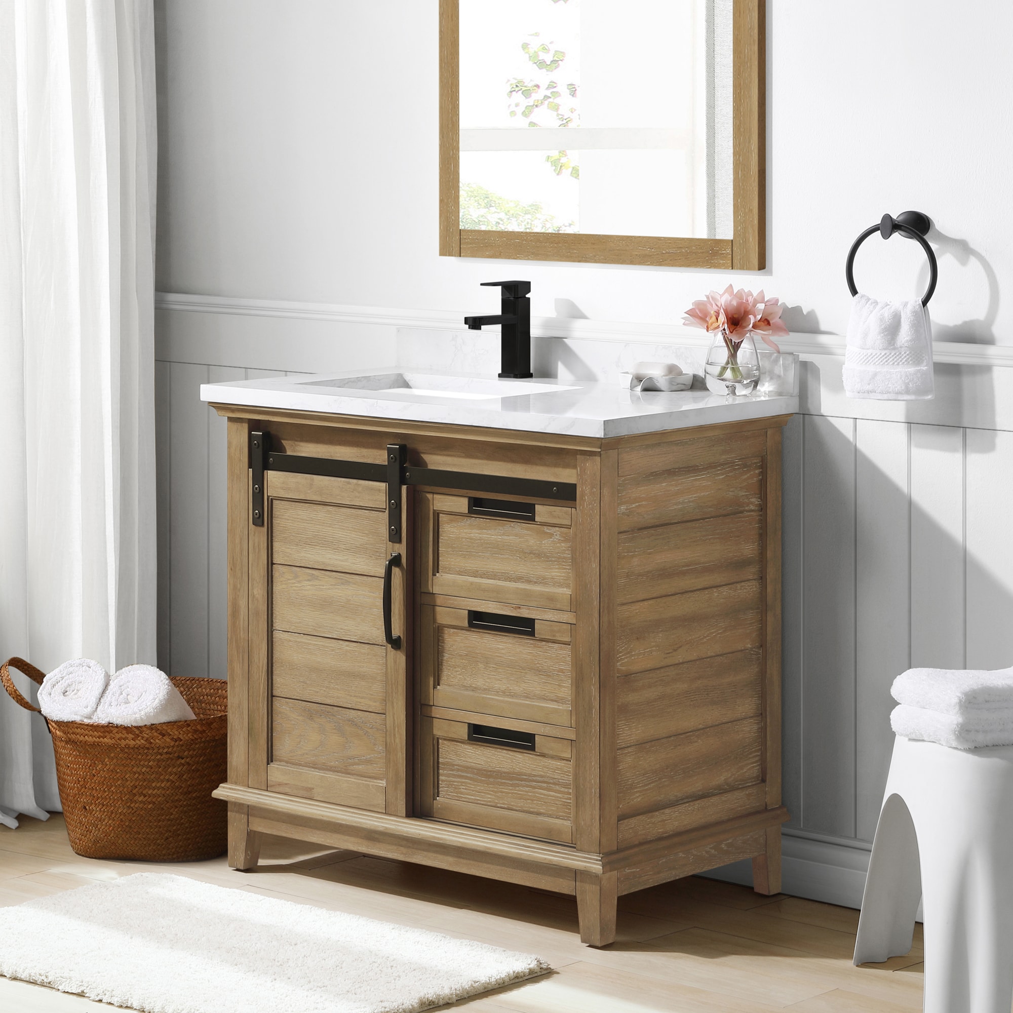 OVE Decors Edenderry 36-in Rustic Almond Undermount Single Sink ...