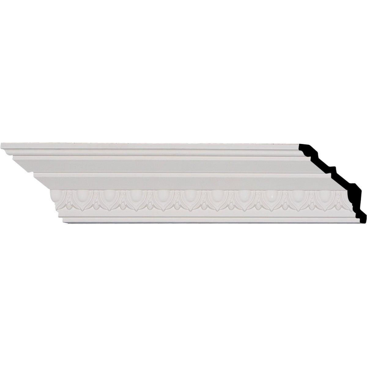 Ekena Millwork MLD03X03X04EG-CASE-8 Egg and Dart 3-1/2-in x 7-ft 10-1/2-in Primed Urethane MLD03X03X04EG-CASE-8 Crown Moulding 8 -Pack