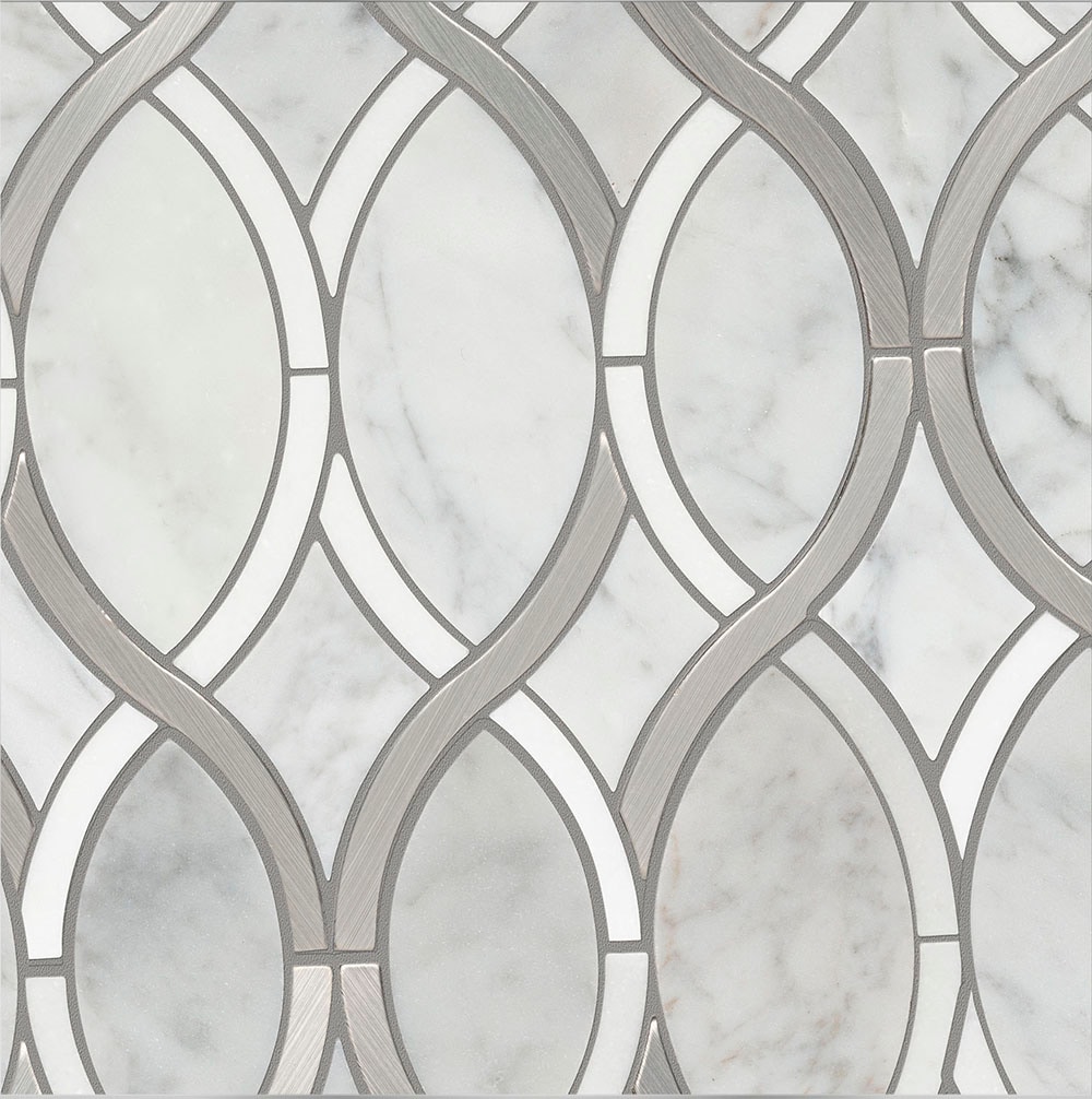 Boutique Stone LW1019006 Kingston Manor Gray 10-in x 11-in Polished Natural stone Patterned Mosaic Wall Tile ( 0.686-sq ft Piece )