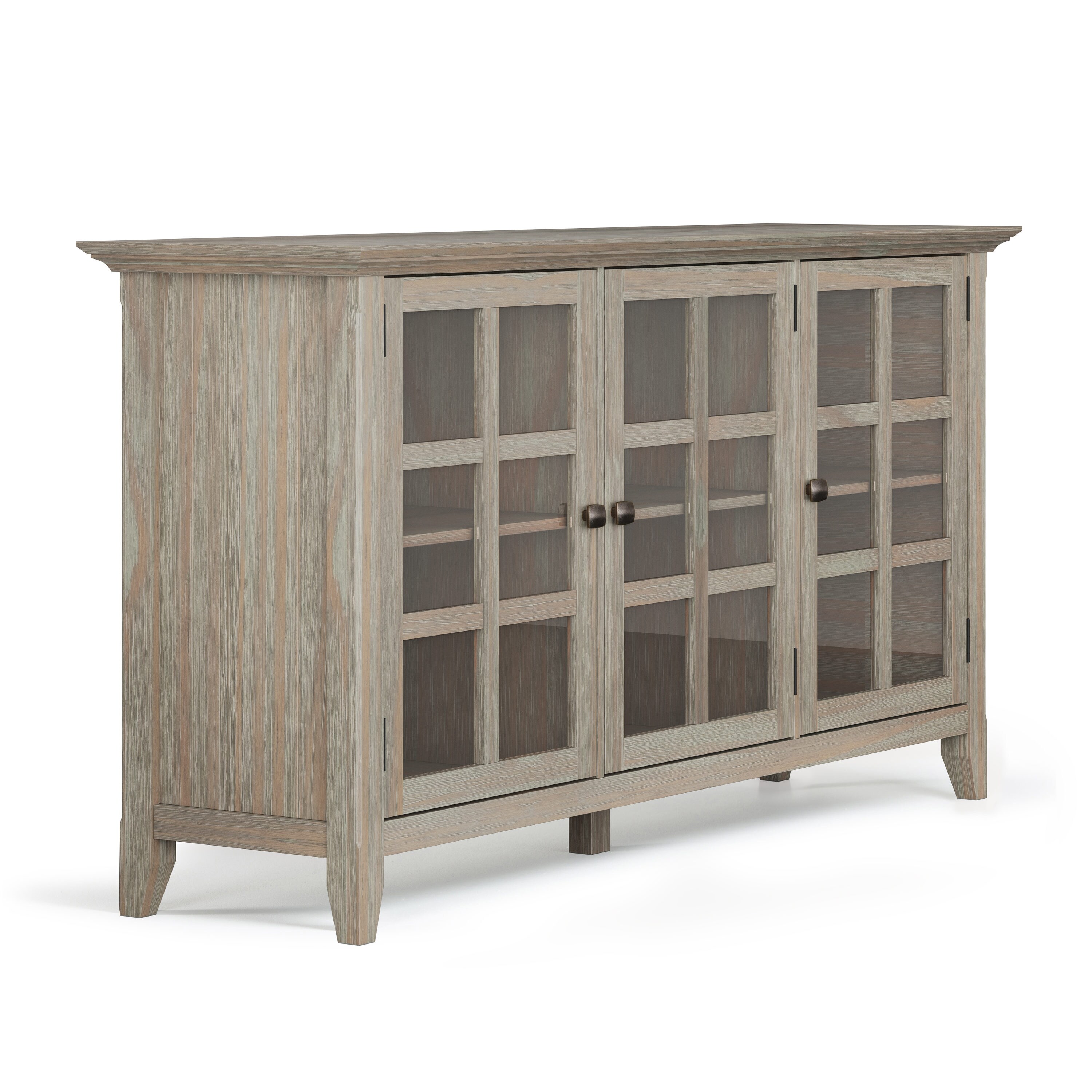 Simpli Home Artisan Medium Storage Cabinet in Tobacco Brown