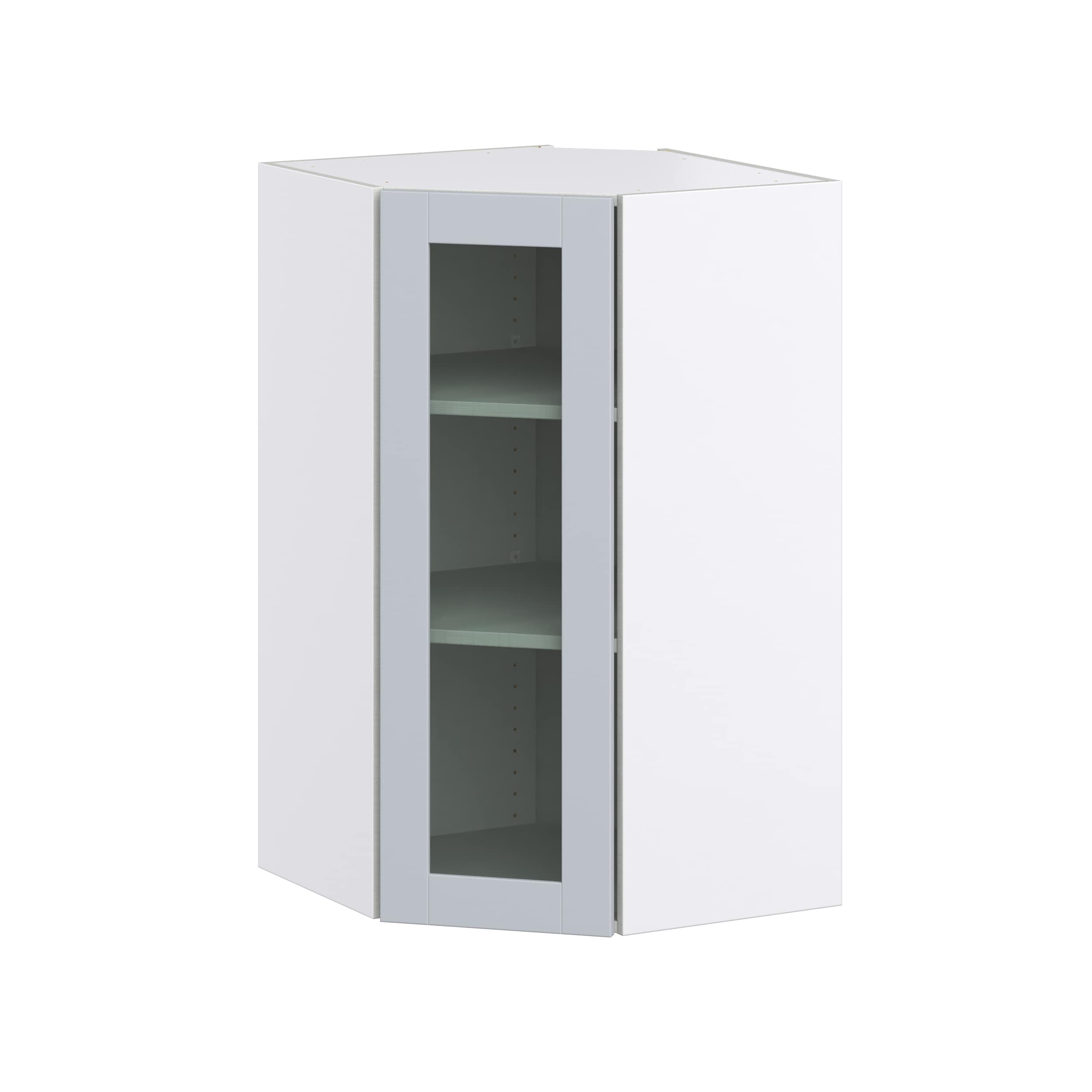 Hugo&Borg DSWAG2440(L/R)-CH Charlesberg 24-in W x 40-in H x 14-in D Light Gray Wall Fully assembled Cabinet (Recessed Panel Glass)
