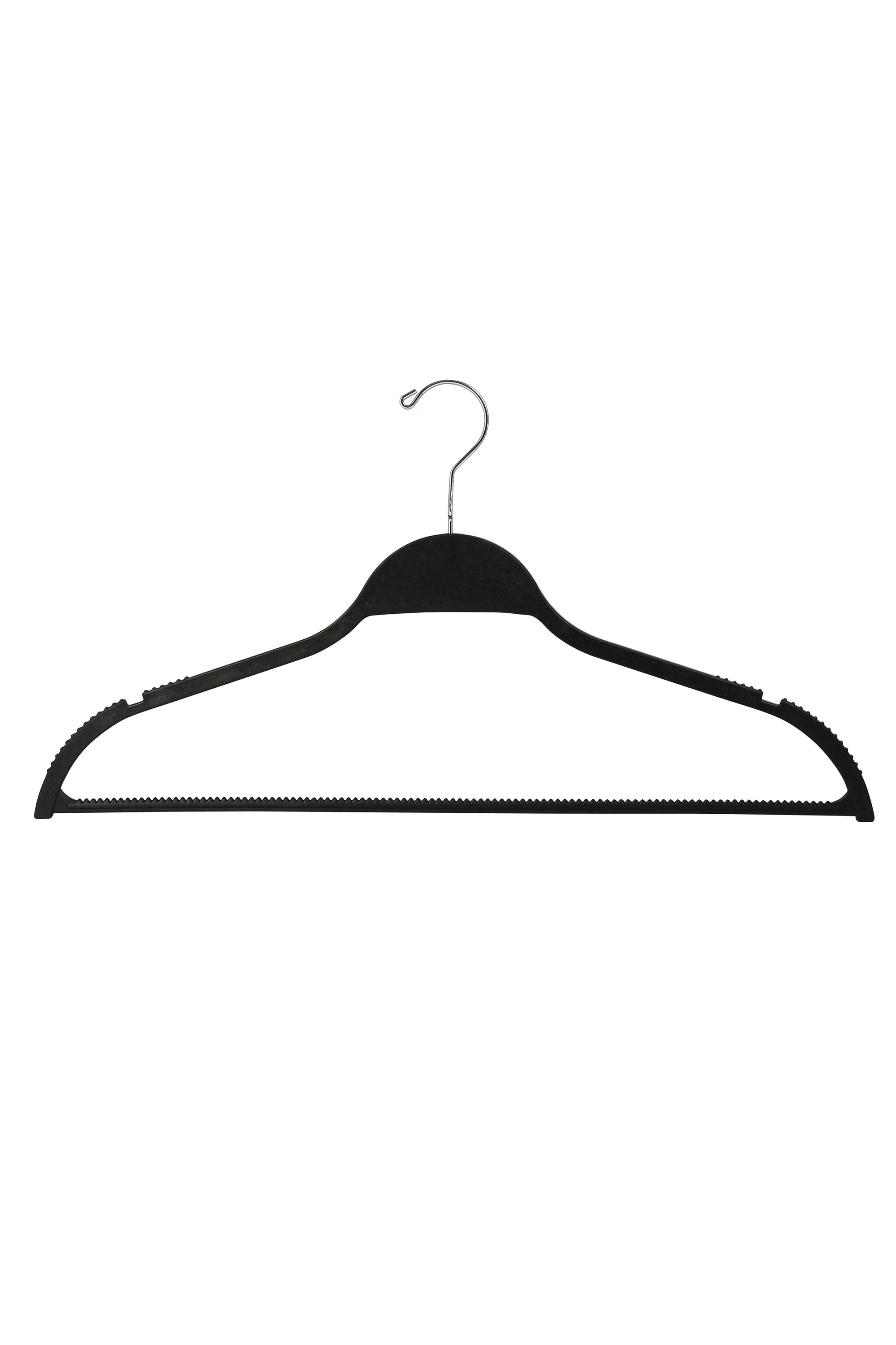 USTECH 50104-10SS 10 -Pack Plastic Non-Slip Grip Clothing Hanger ( Black )