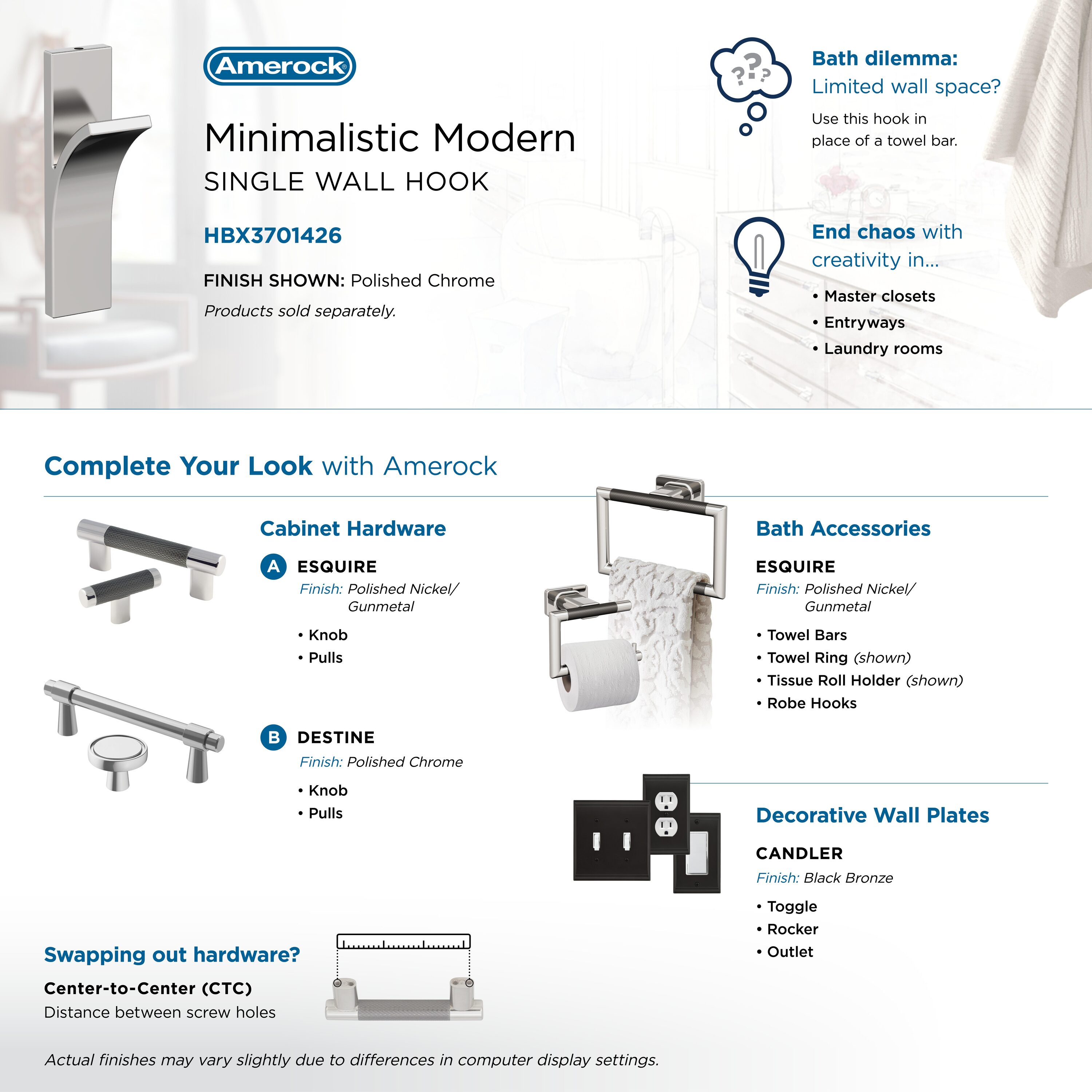Amerock HBX3701426 Decorative-Wall-Hooks - View #6