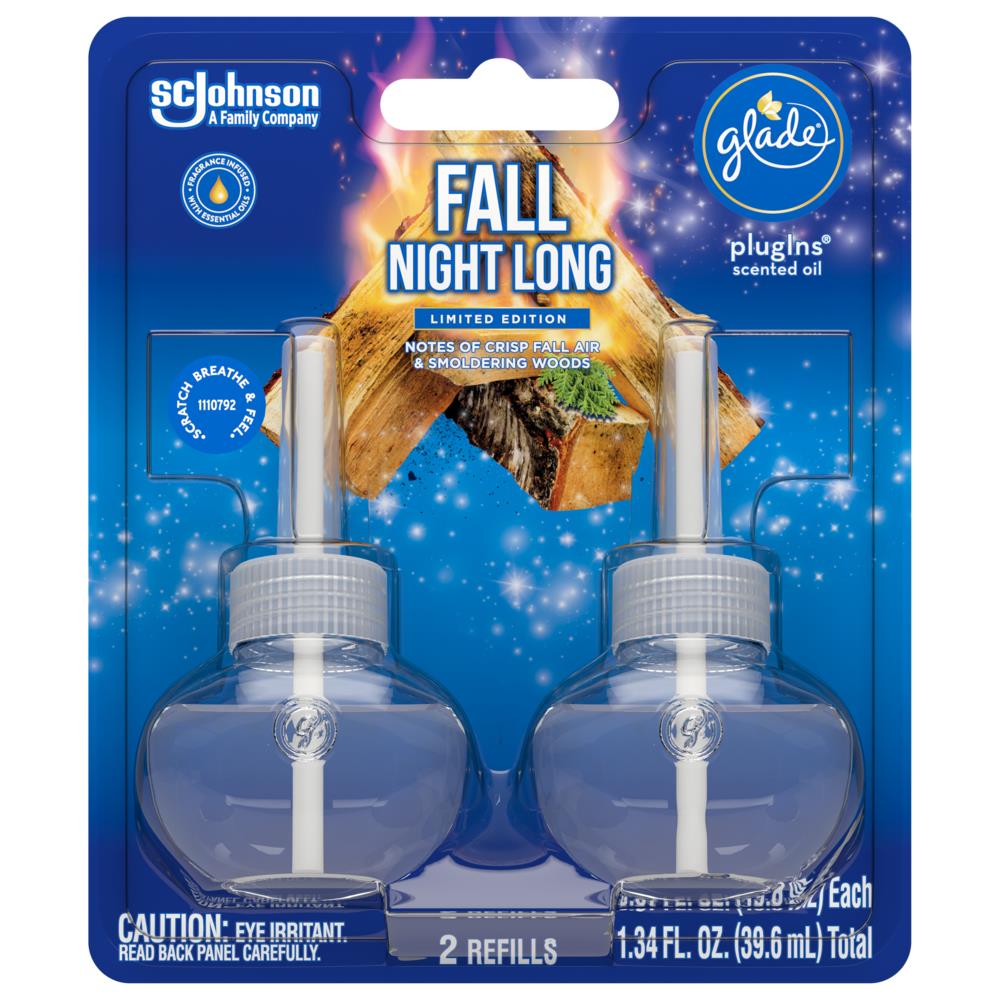 Glade Plugins Scented Oil Refill, Fall Night Long - 5 pack, 0.67 fl oz refills