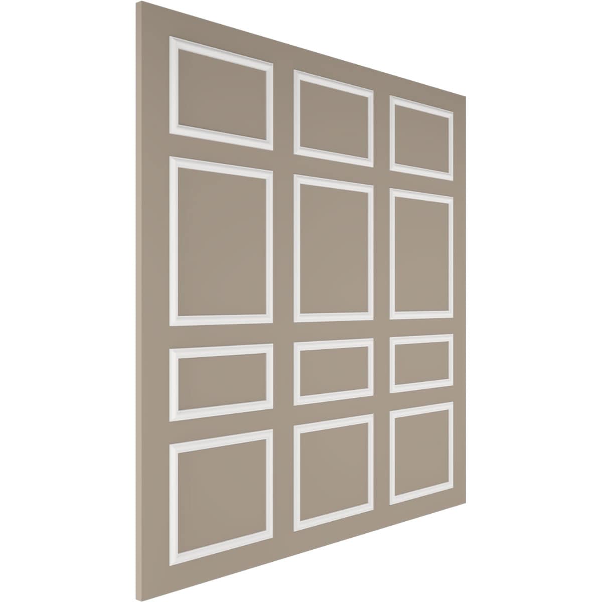 Ekena Millwork WPKUFW014P096 Smooth Paintable/Stainable Off-white Polyurethane Wainscoting Wall Panel ( 12 -Pack, Covers