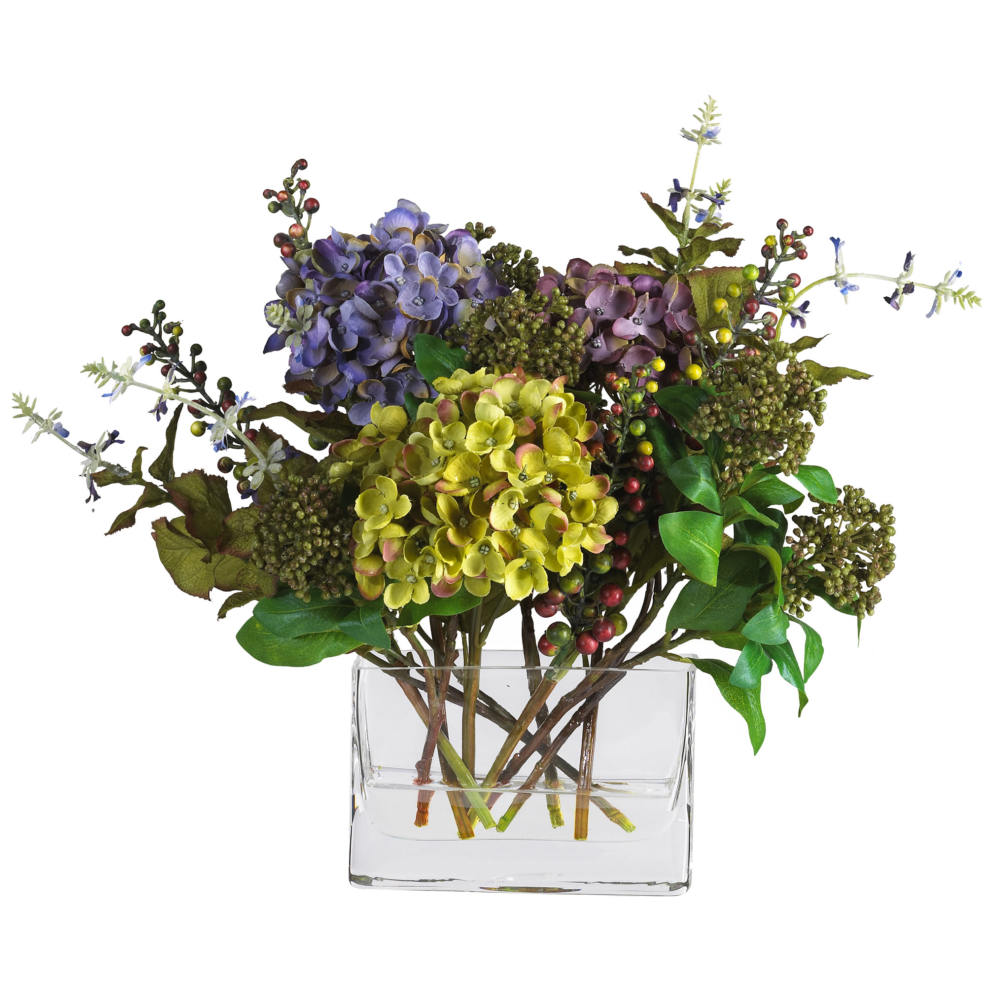 Nearly Natural 4670 12-Inches Mixed Indoor Desktop Hydrangea Artificial flower