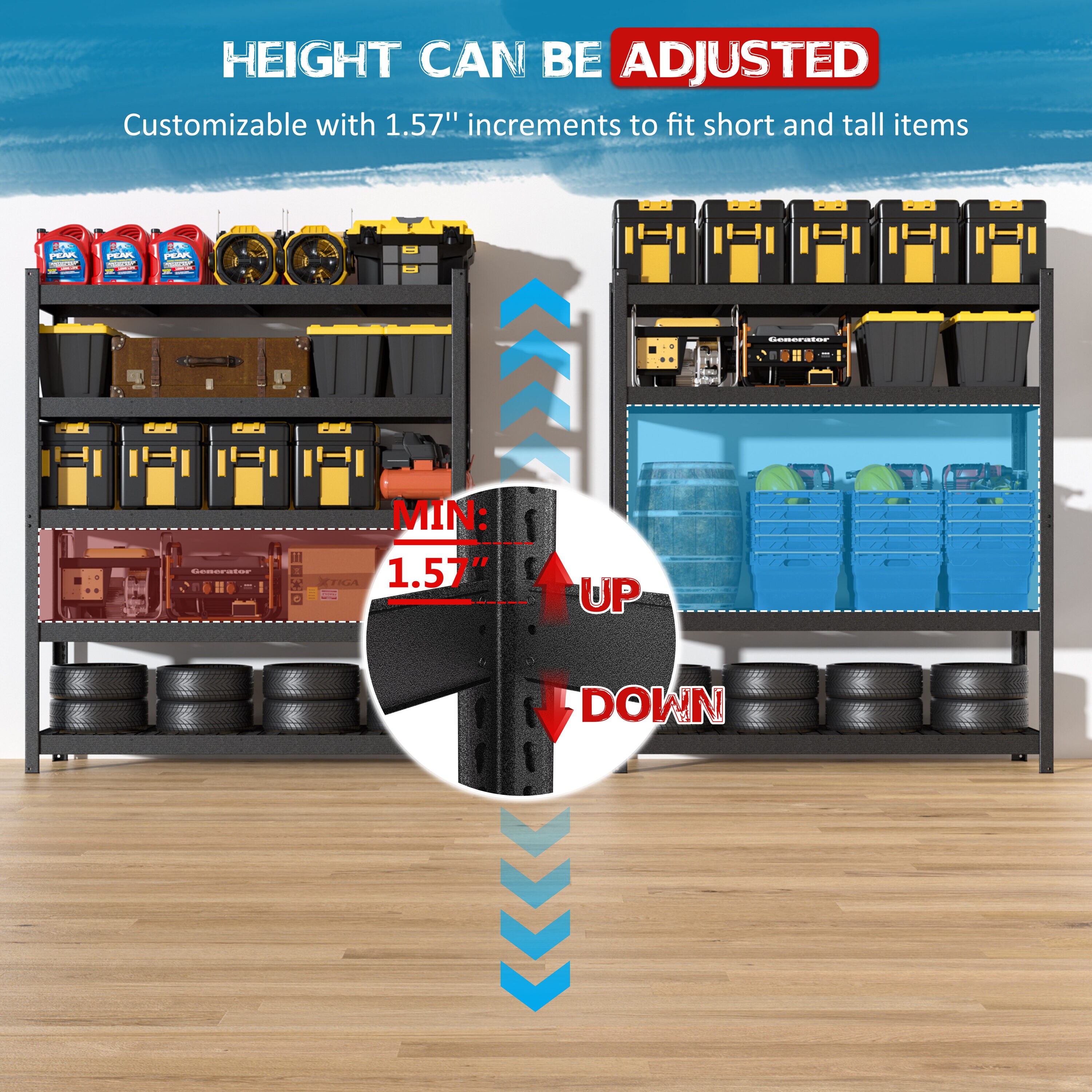 VEIKOUS HP-1106-D7-2 Free-Standing-Shelving - View #3