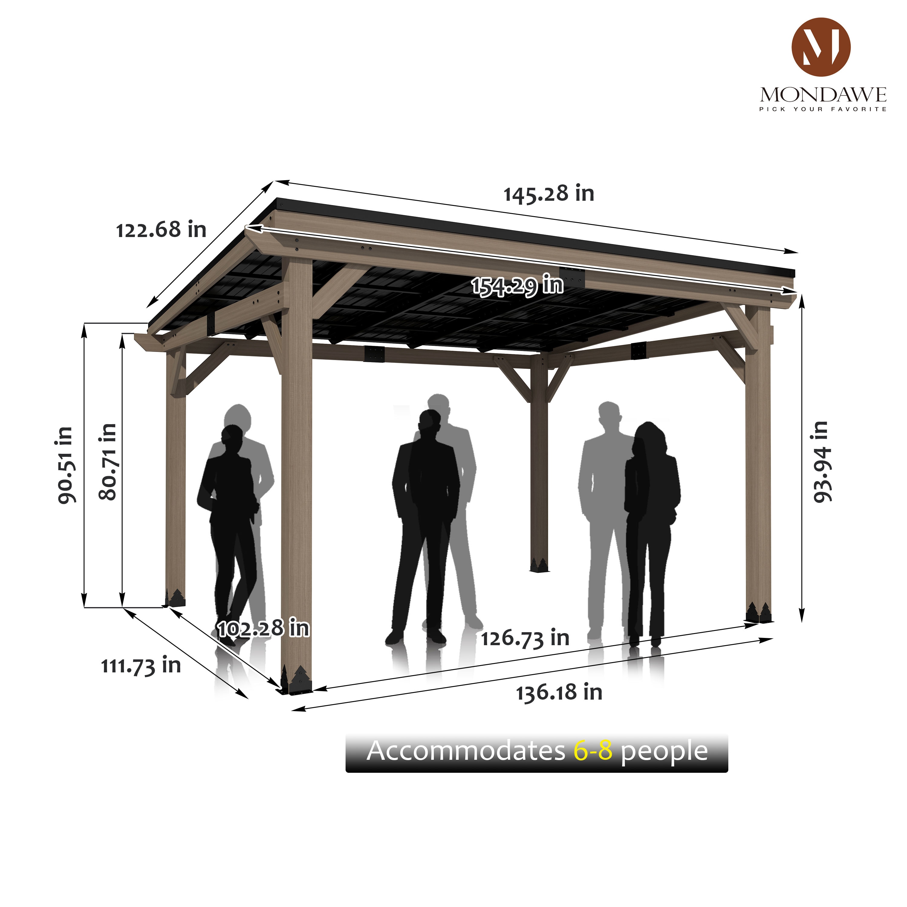 Mondawe MO-5004A-4 Wood-Resin-Gazebos - View #11
