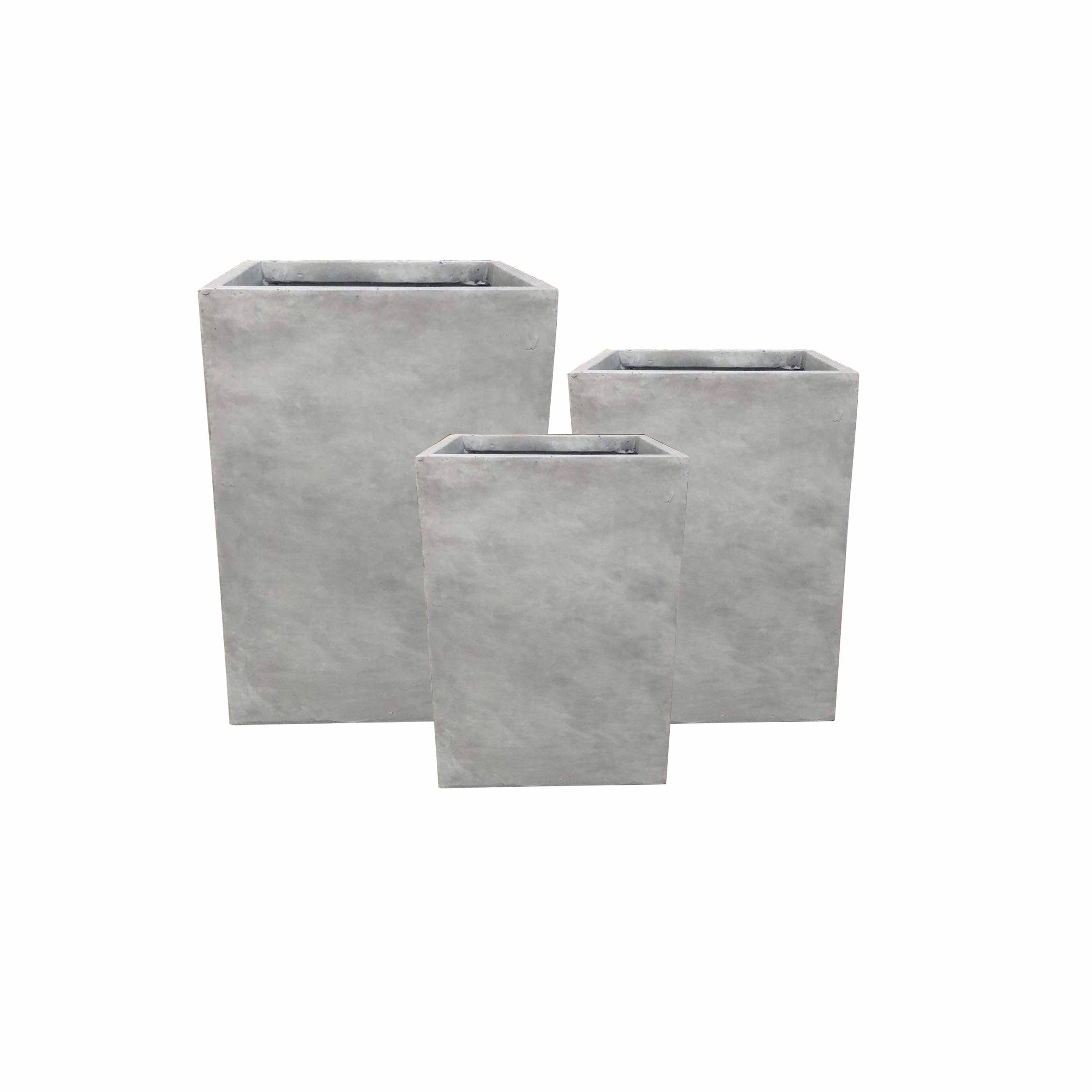 KANTE RF0007ABC-C80021 Square 13.0-Inches W Large Gray Concrete Contemporary/Modern Indoor/Outdoor Planter with Drainage Holes