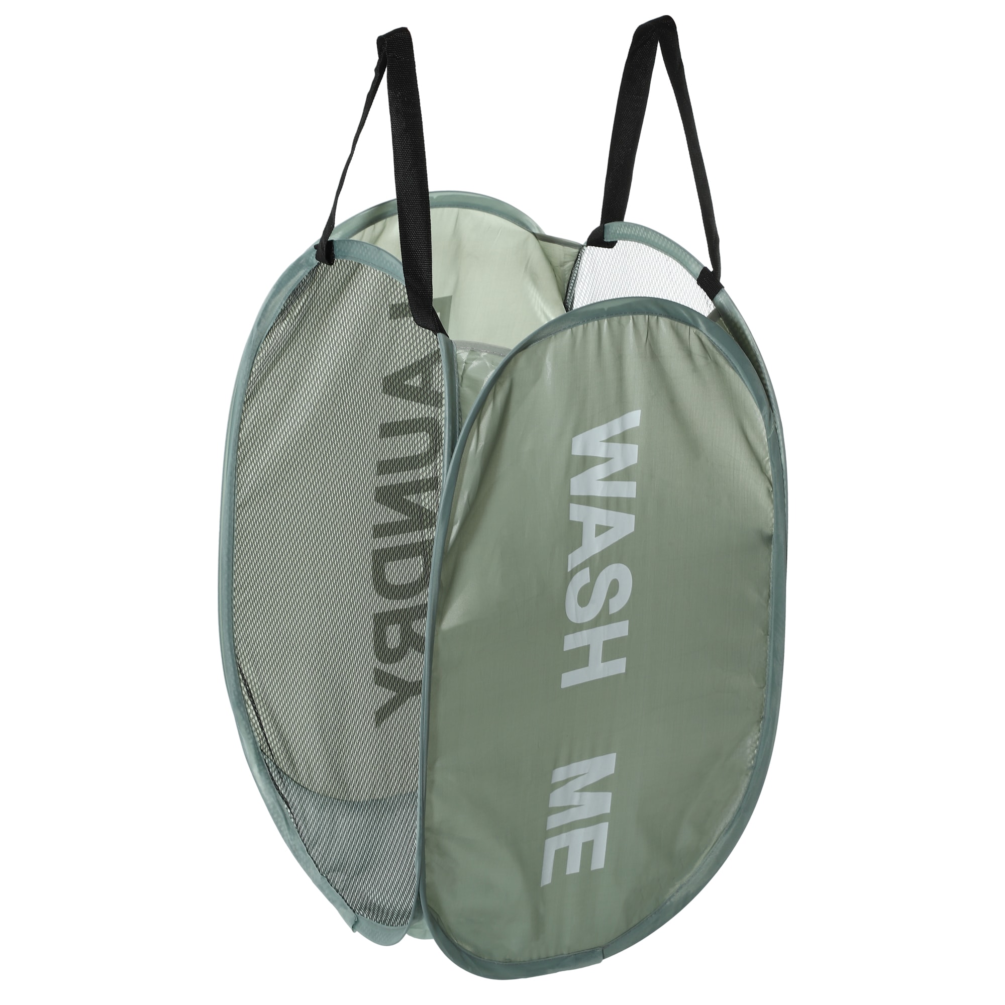 Unique Bargains Folding Laundry Basket Durable Folding Laundry Hamper for Bathroom 14.17 Inch x14.17 Inch x22.83 Inch 75L Green 1pc