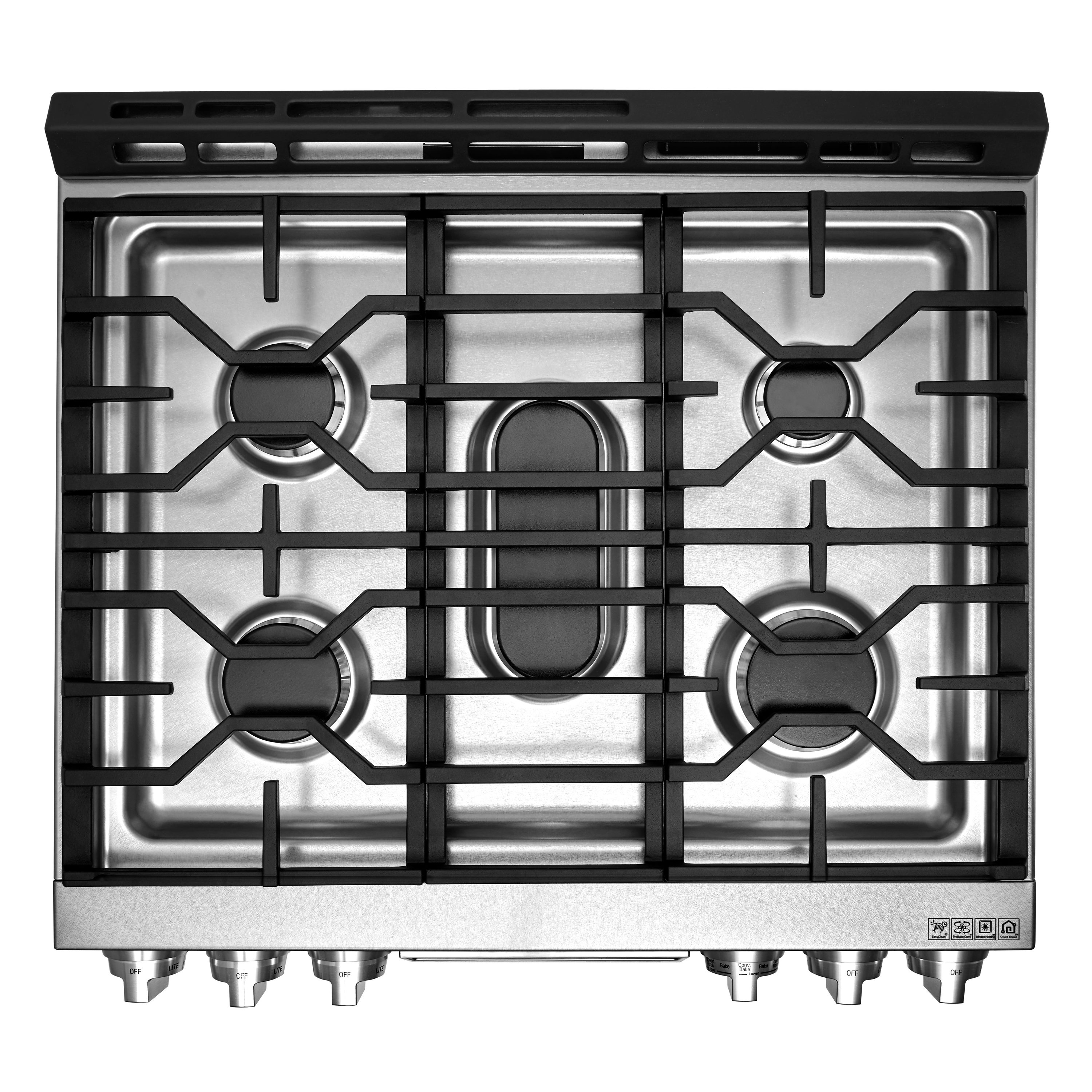LG LDG3017ST 30 Freestanding Gas Double Oven Range with 5 Sealed Burners,  SuperBoil Burner, 6.1 cu. ft. Total Capacity, Griddle, EvenJet Convection  System, Infrared Grill System, WideView Window