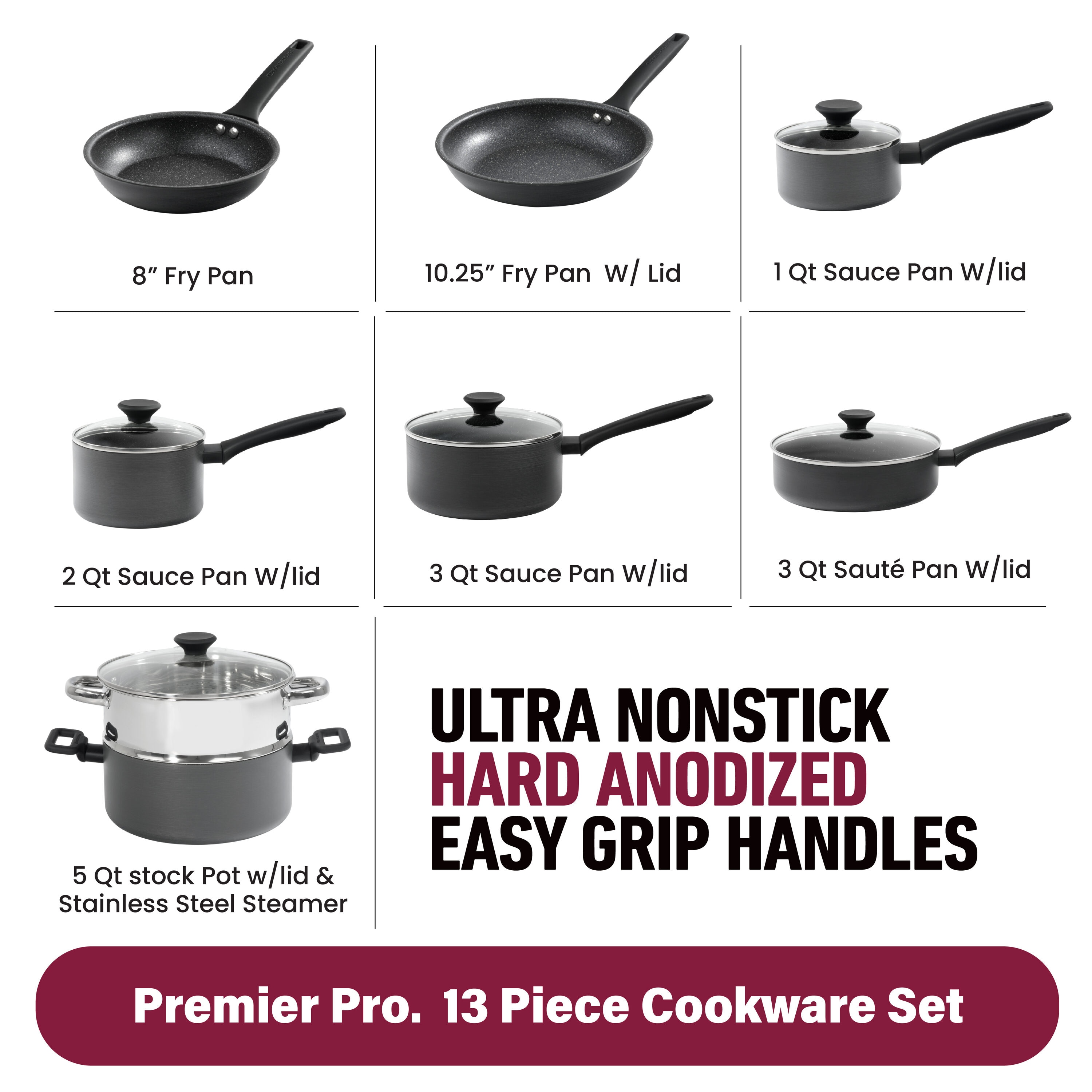 GraniteStone Diamond 10.63-in Aluminum Cookware Set with Lid in the Cooking  Pans & Skillets department at