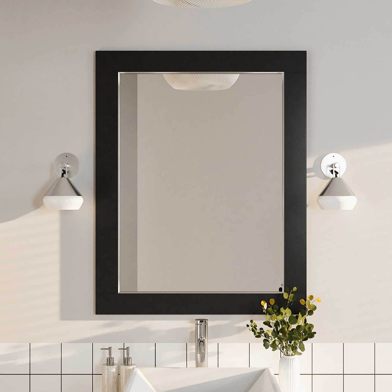 Eviva EVMR412-24X30-ES Aberdeen 24-in W x 30-in H Rectangle Espresso Beveled Wall Mirror