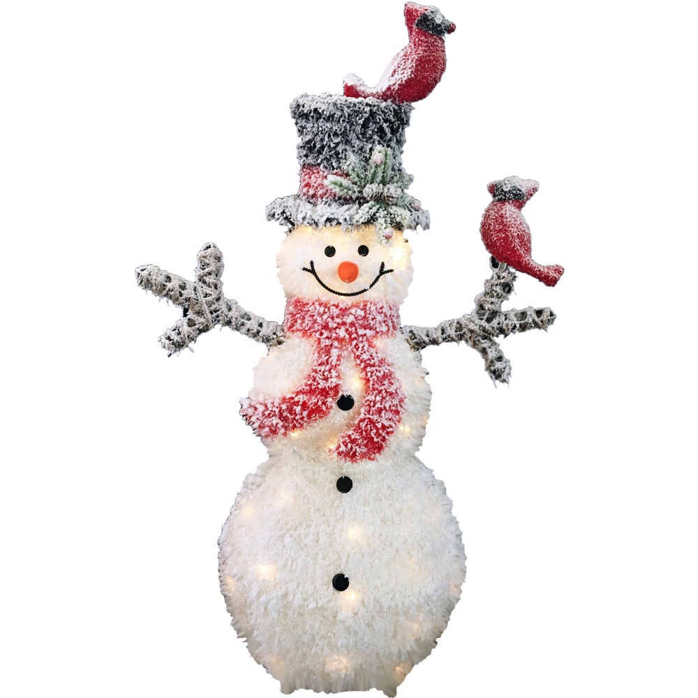 Alpine Corporation 7-in Lighted Figurine Snowman Battery-operated 