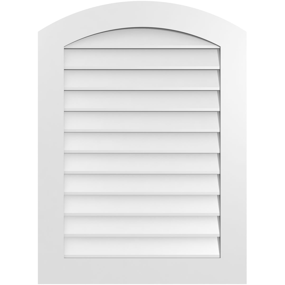 Ekena Millwork GVPAR28X3801SN 28-Inches x 38-Inches Off-white Round top PVC Gable Louver Vent