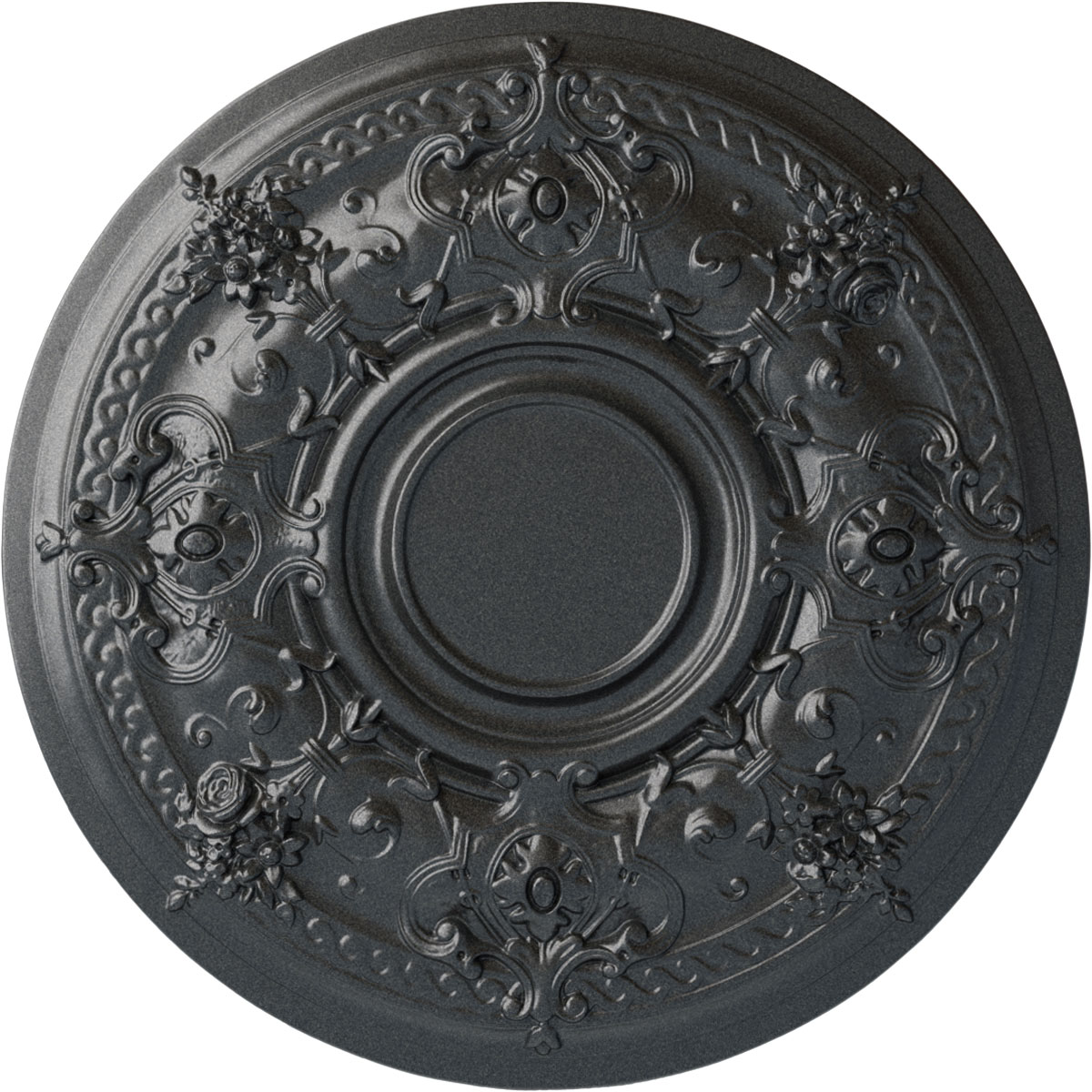 Ekena Millwork CM29DAPES Darnay 29.25-in W x 29.25-in L Painted Pewter Polyurethane Whole Ceiling Medallion