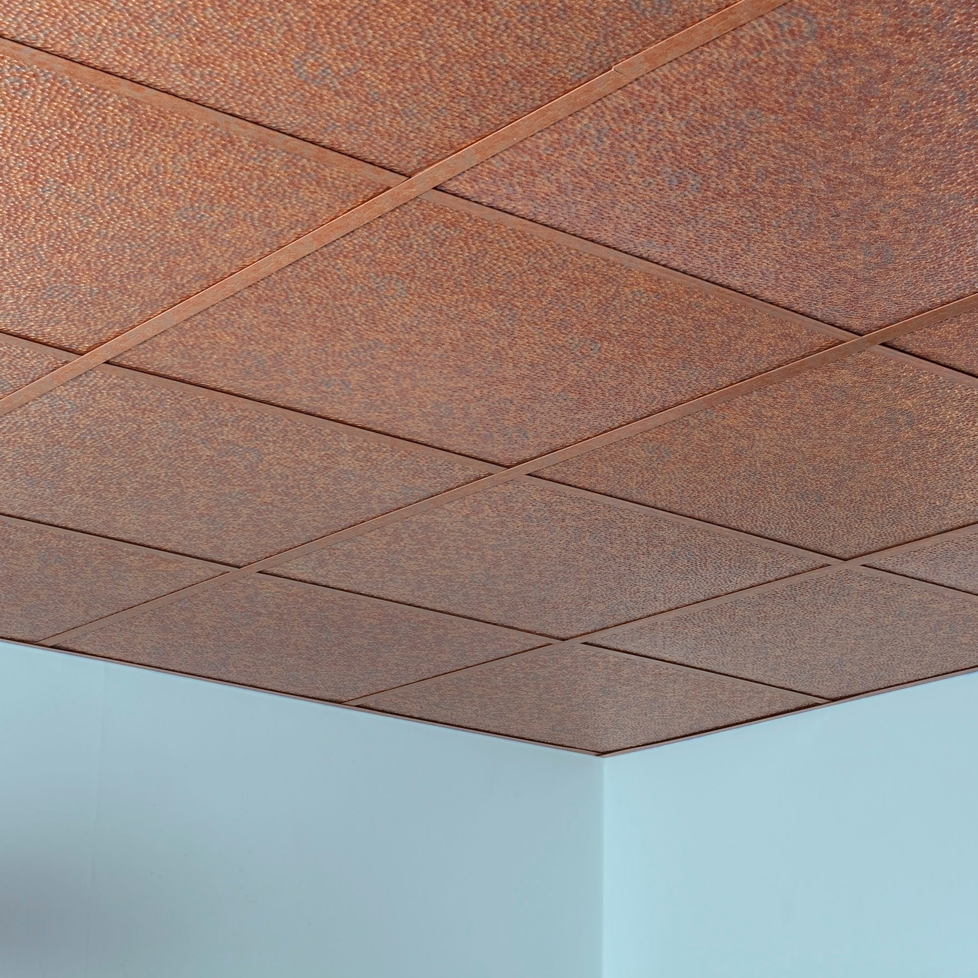 Fasade 2 Ft X 2 Ft Border Fill Cracked Copper Pvc Drop Ceiling Tile 5 Pack 20 Sq Ft Case In