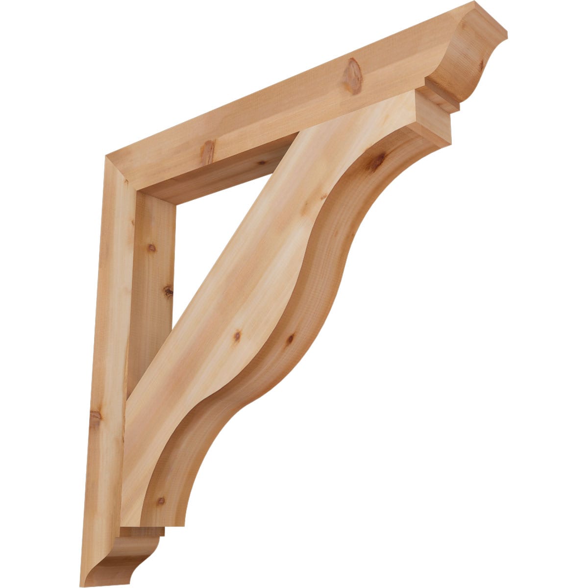 Ekena Millwork BKT06X48X48FST01SWR Funston traditional smooth 5-1/2-in x 48-in x 48-in Western red cedar Brown Wood Standard bracket