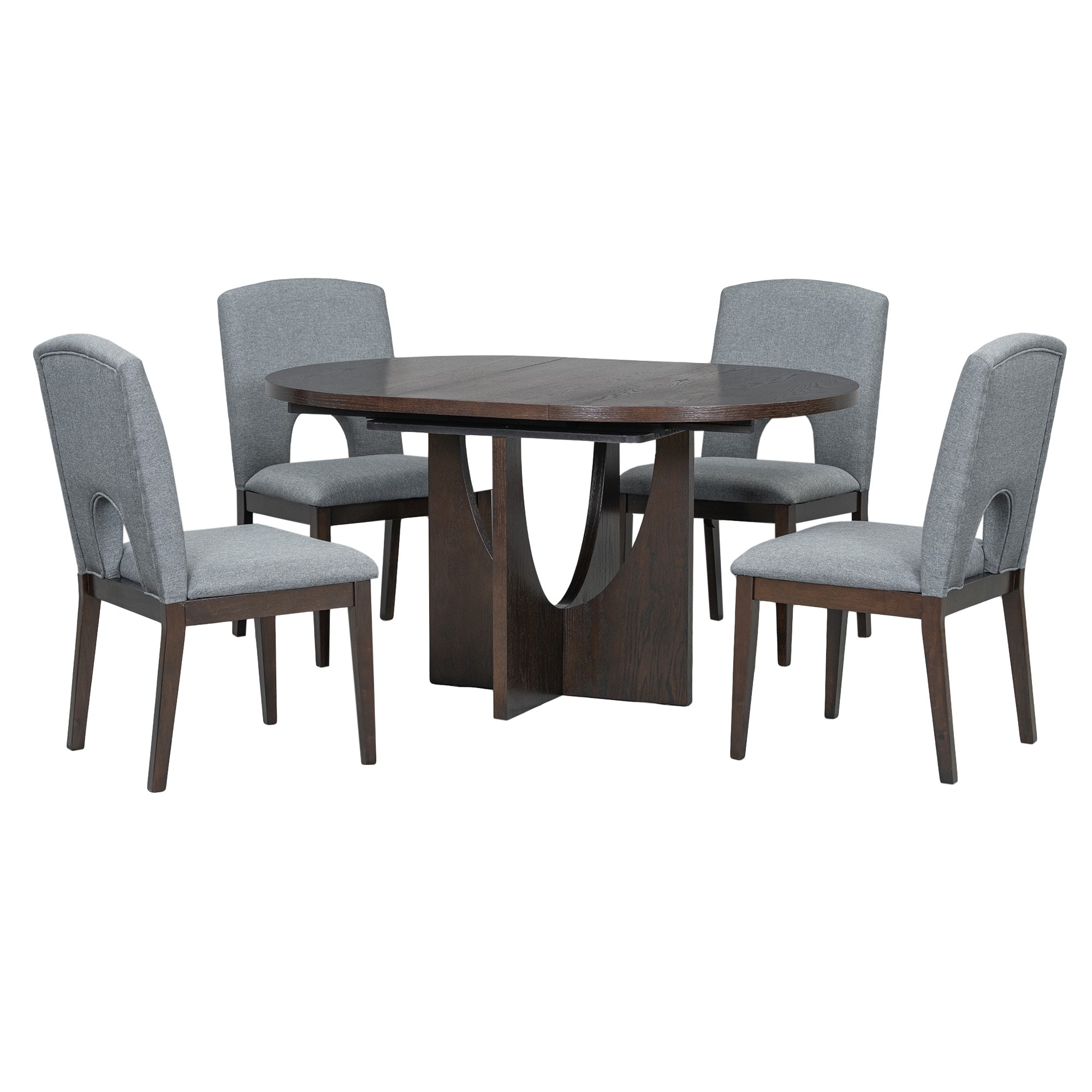 Flynama L-SP000062AAP Espresso Contemporary/Modern Dining Room Set with Oval Table ( Seats 4 )