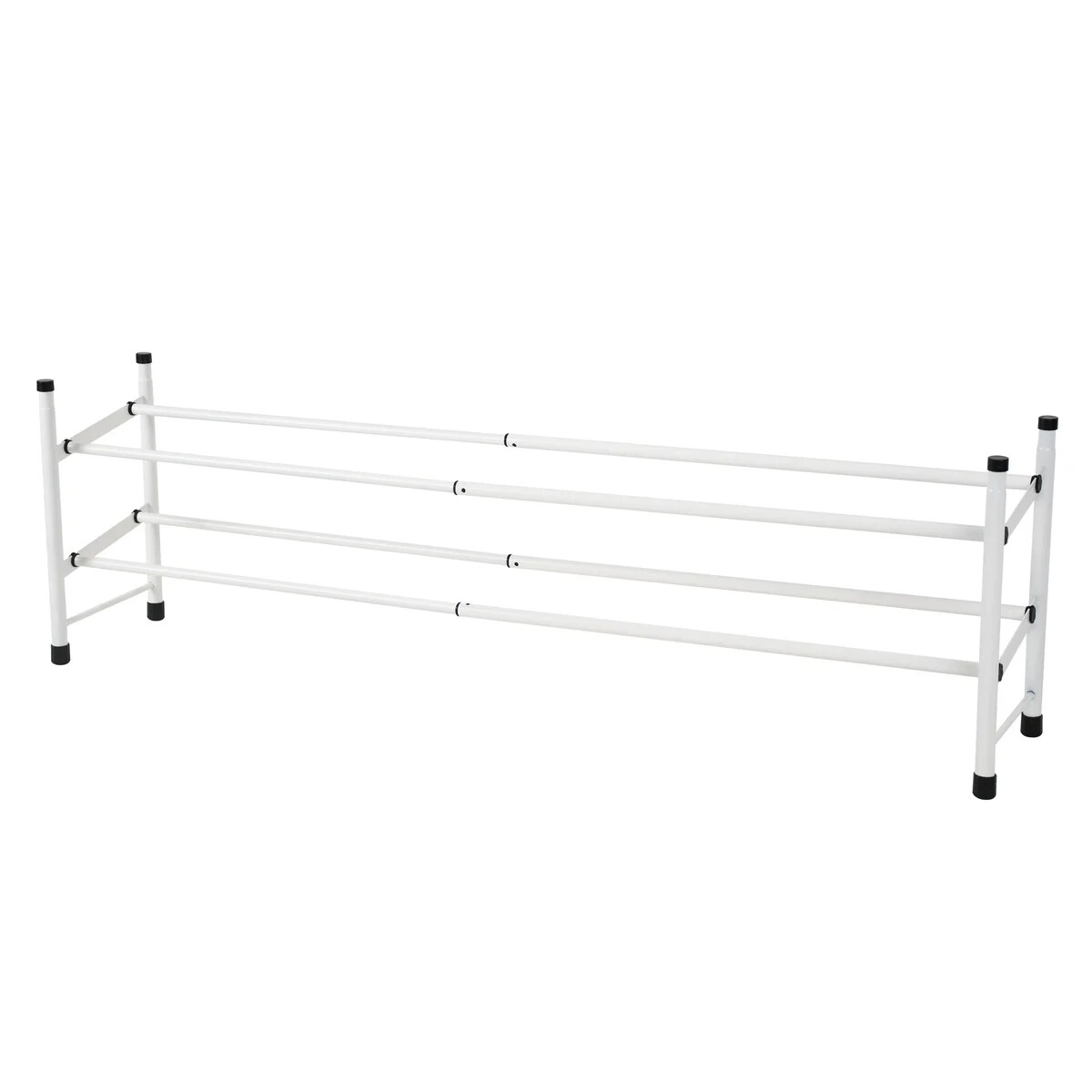 J&V TEXTILES 14-in H 2 Tier 12 Pair White Stainless Steel Shoe Rack ...