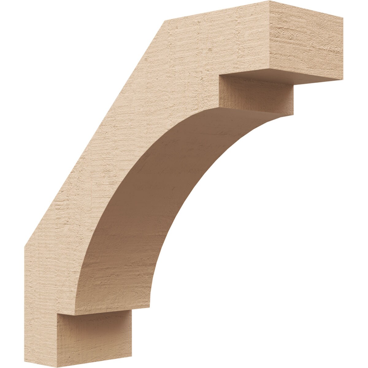 Ekena Millwork BRCUR05X16X16MRCRCPR 5-in x 16-in x 16-in Primed Urethane Merced Rough Cedar Woodgrain TimberThane KneeBrace