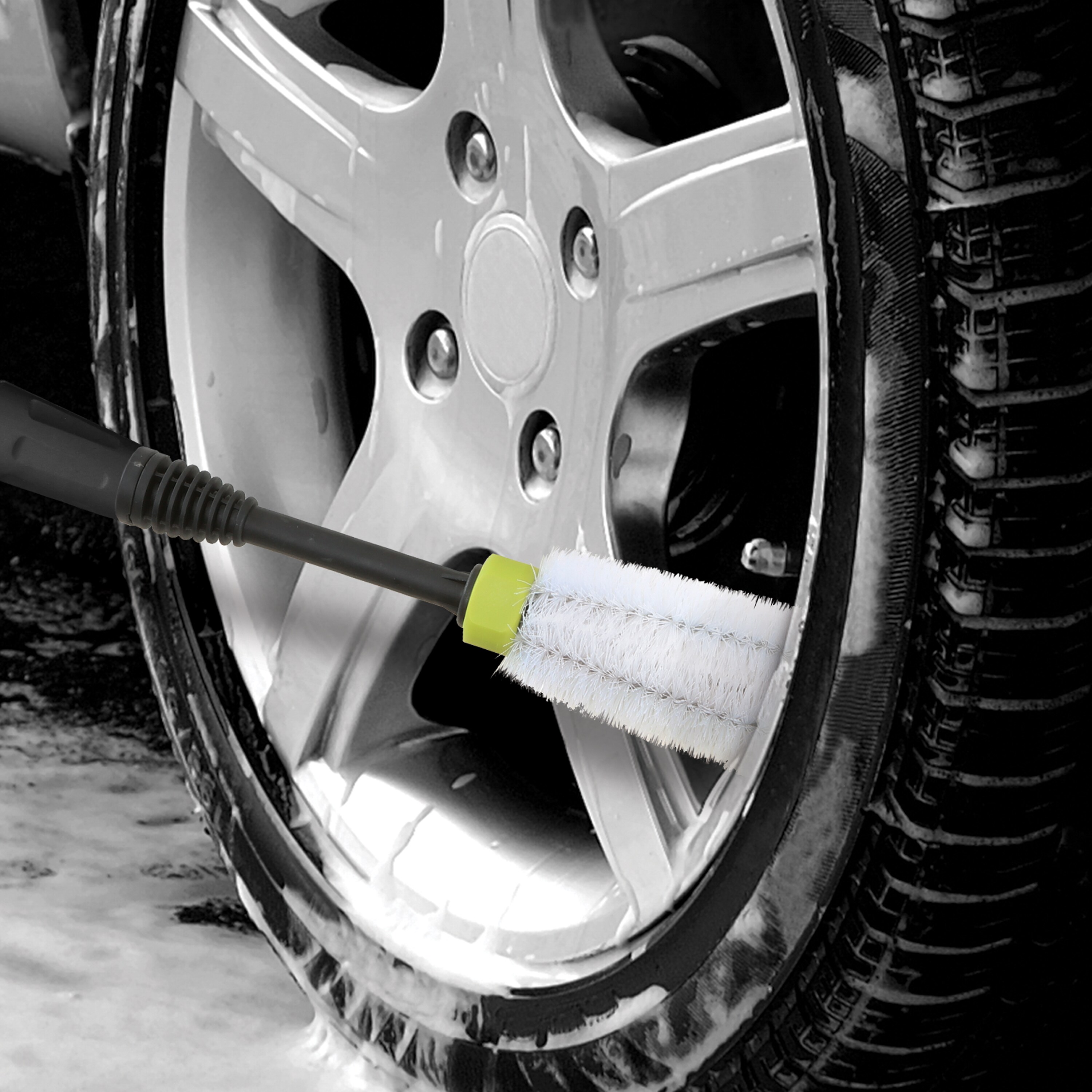 Car Wheel Brush Water Powered Rim Cleaner Car Tires Wash Equipmen  Automotive Detailing Spinning Brushes Multi-Purpose Rim Brush - AliExpress