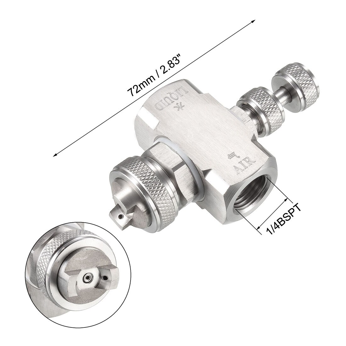 Unique Bargains Air Atomizing Nozzle 1/4BSPT Misting Low Pressure Mix ...