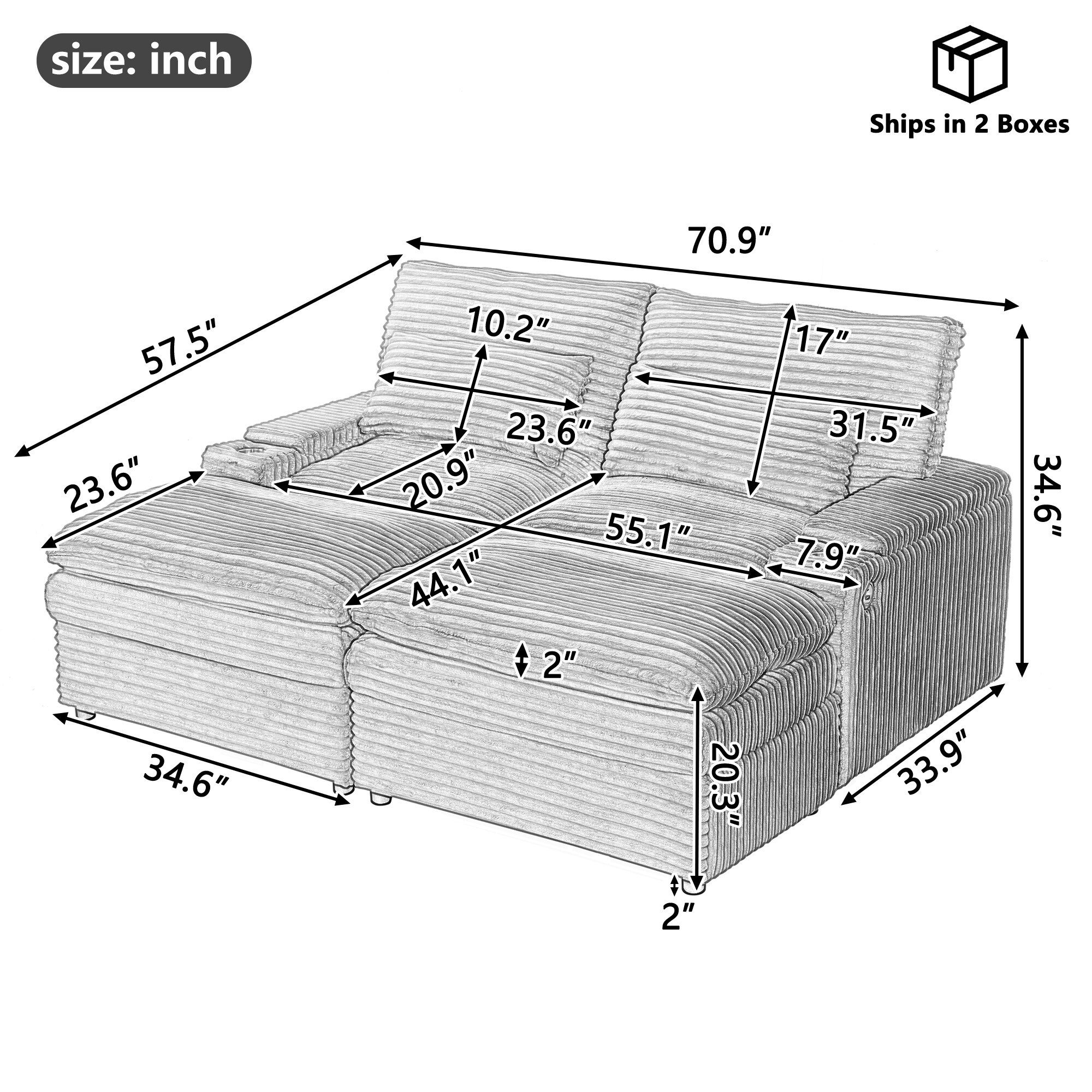 ModernLuxe L3P-N719S002140B Sofas-Loveseats - View #17