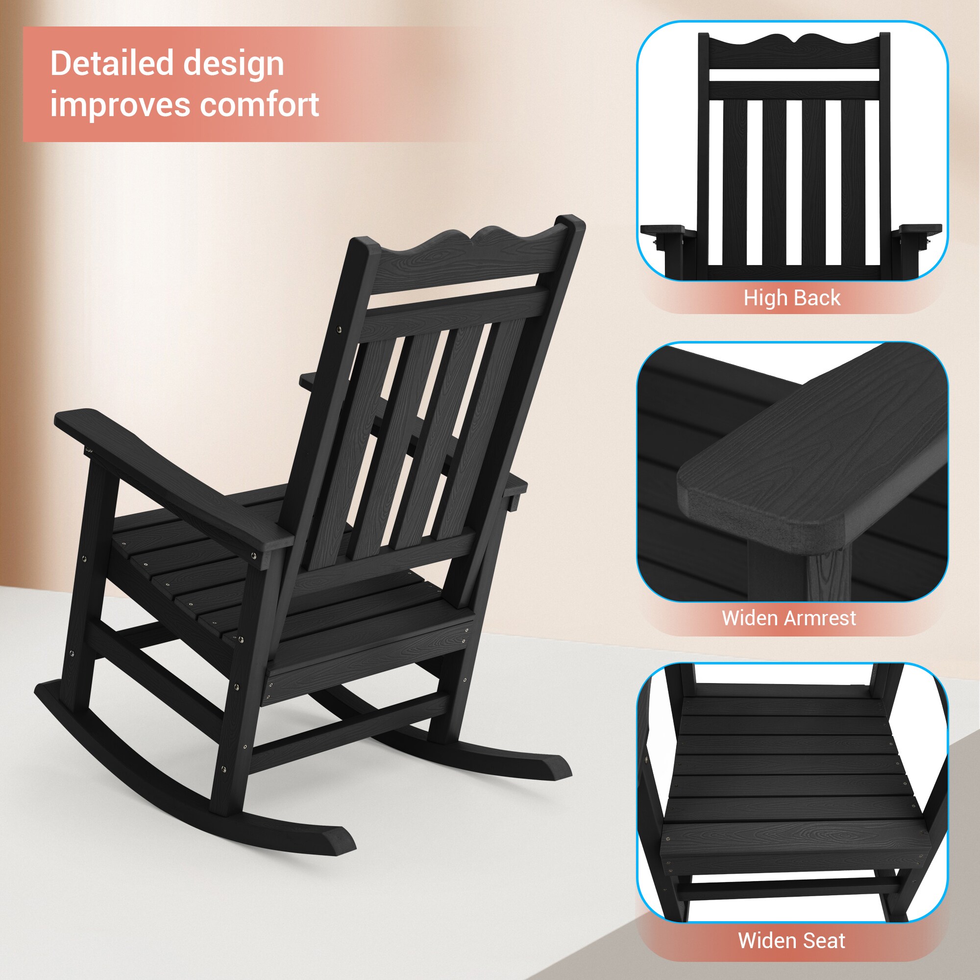 ACEGOSES LW-RC-61-BK-2 Patio-Chairs - View #2